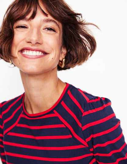 Arabella Stripe Jersey Top-Navy, Red Stripe-1