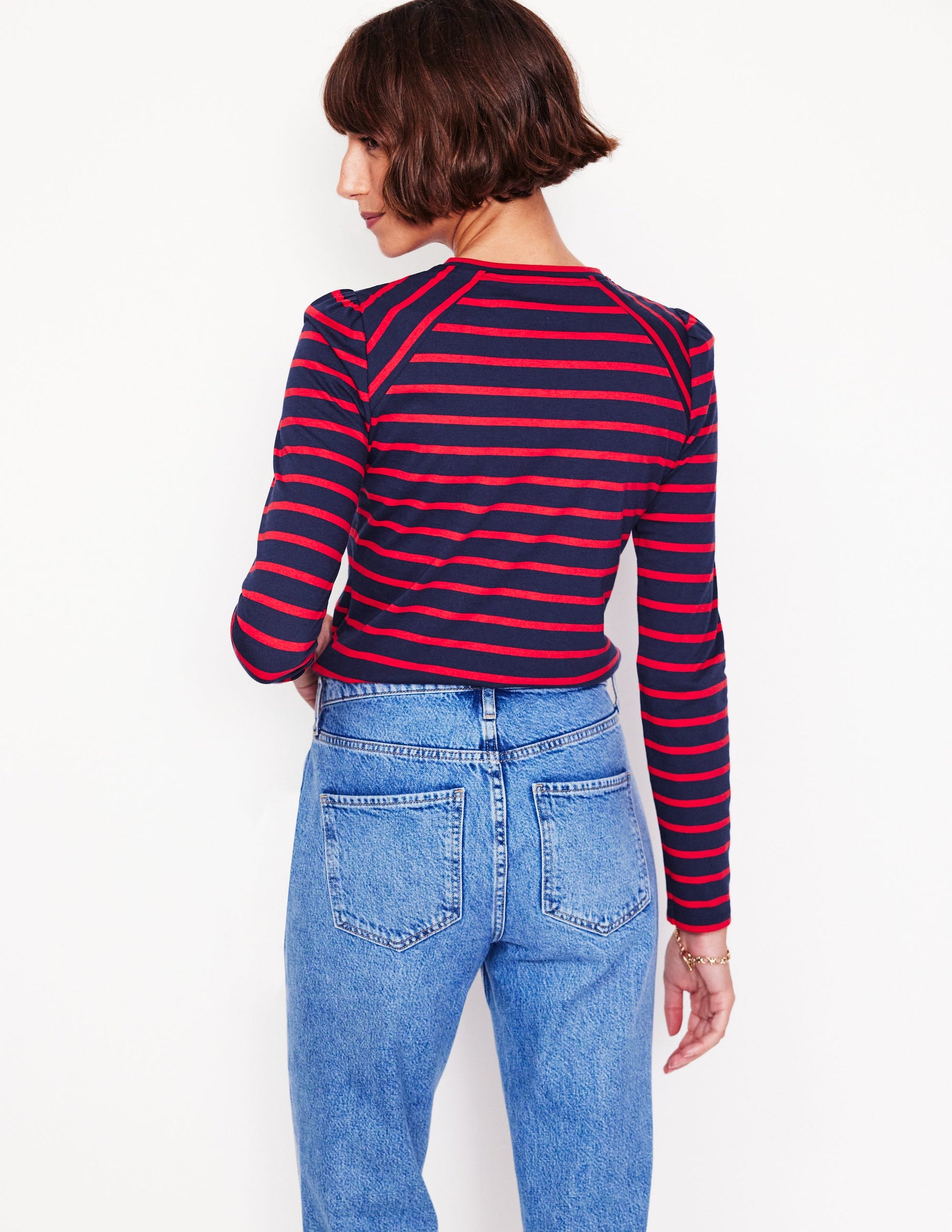 Arabella Stripe Jersey Top-Navy, Red Stripe-3