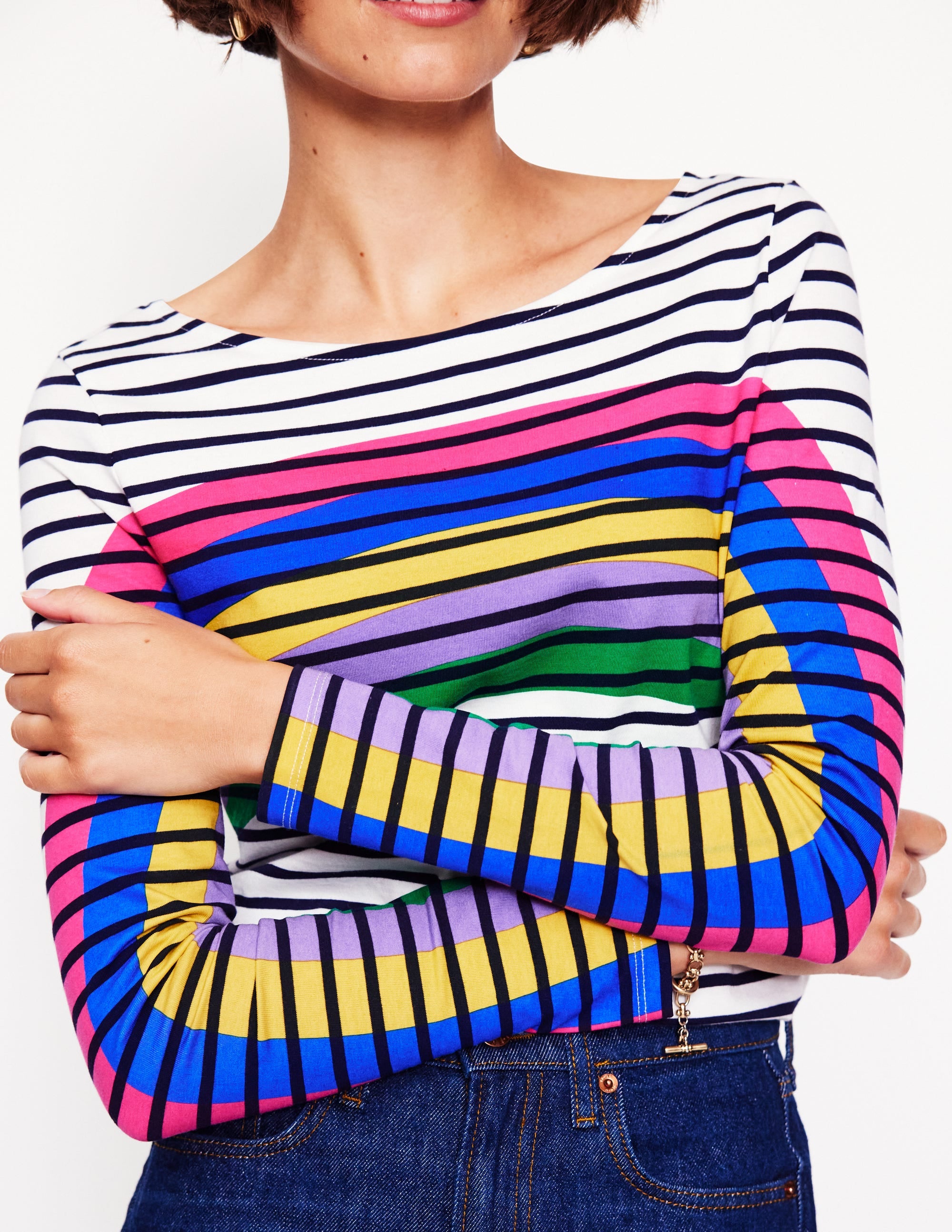 Ella Long Sleeve Breton-Rainbow Curve Breton - Image 2