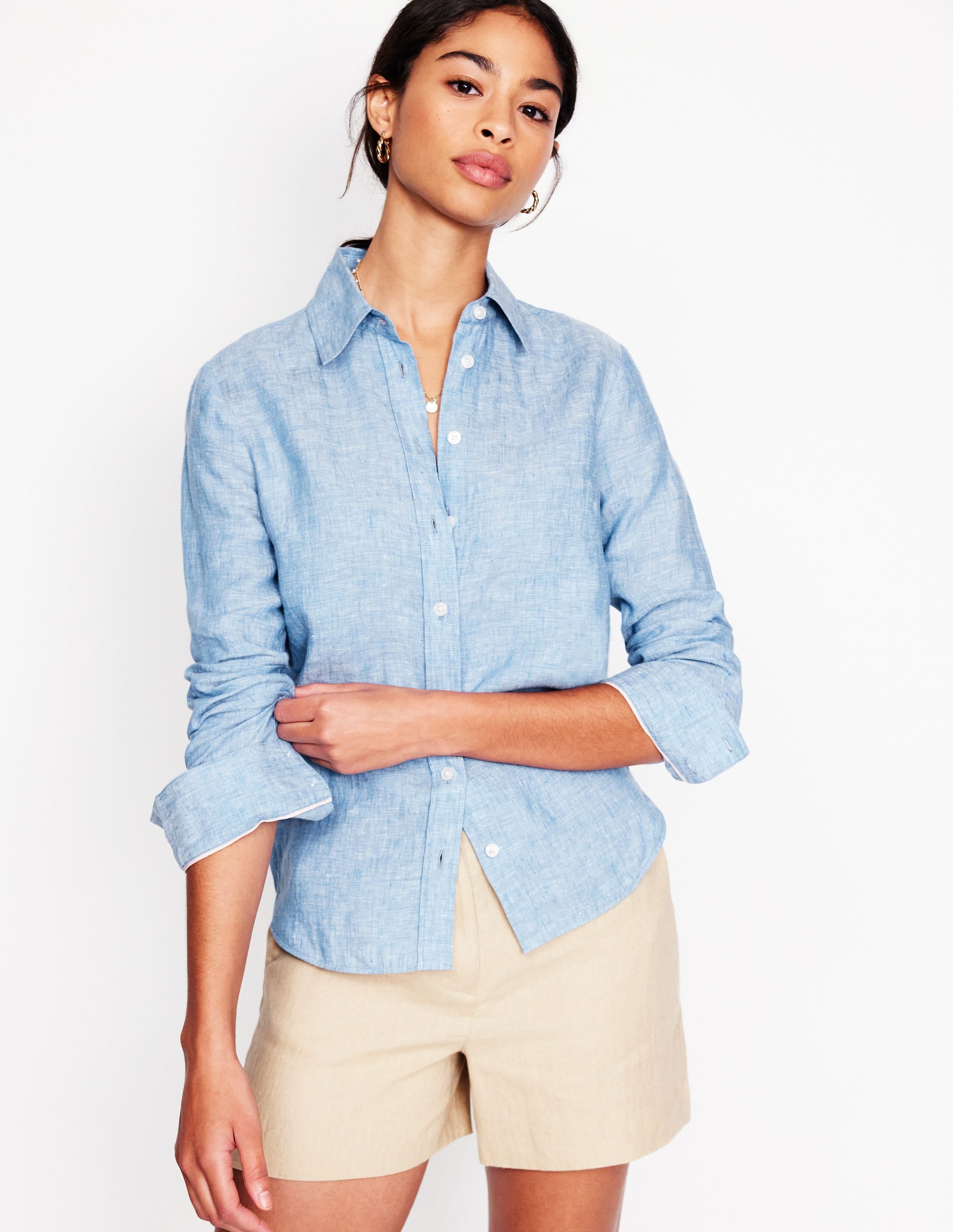 Sienna Linen Shirt-Chambray - Image 4
