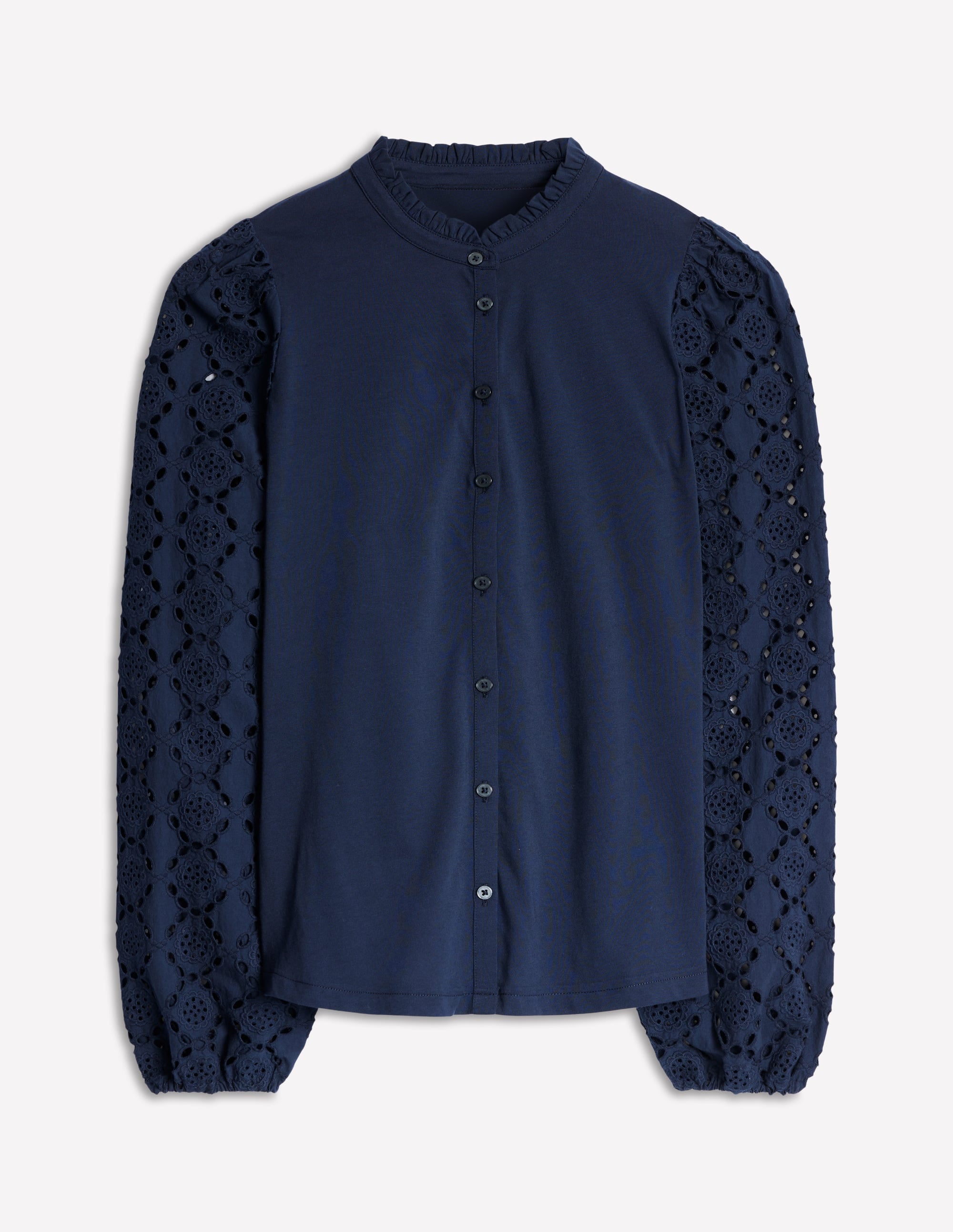Eden Broderie Blouse-Navy - Image 5