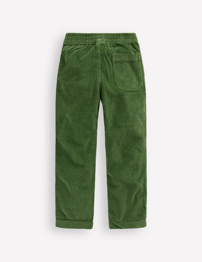 Pull-on Cord Trousers-Promenade Green-2