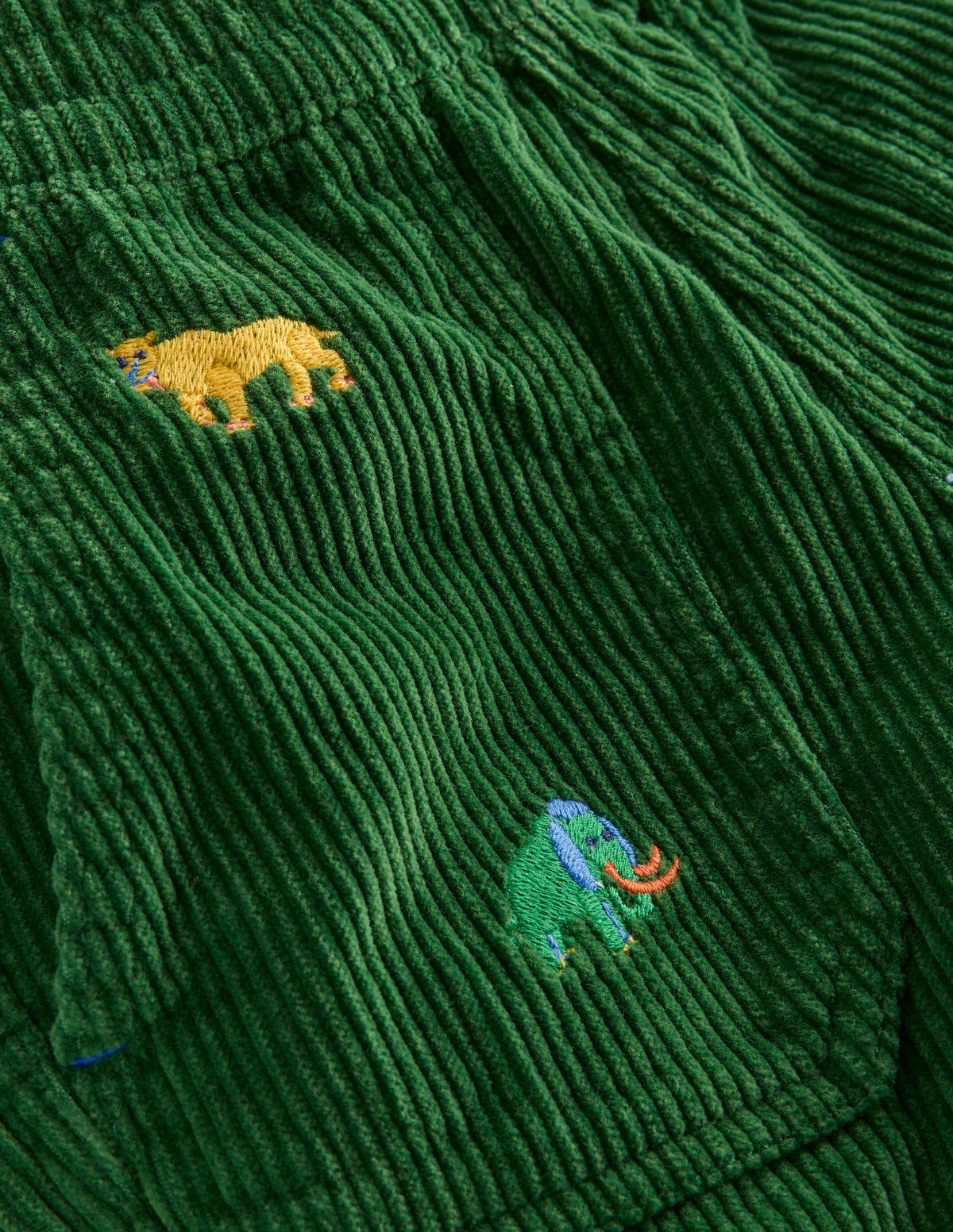 Pull-on Cord Trousers-Prehistoric Animals Embroidery - Image 3