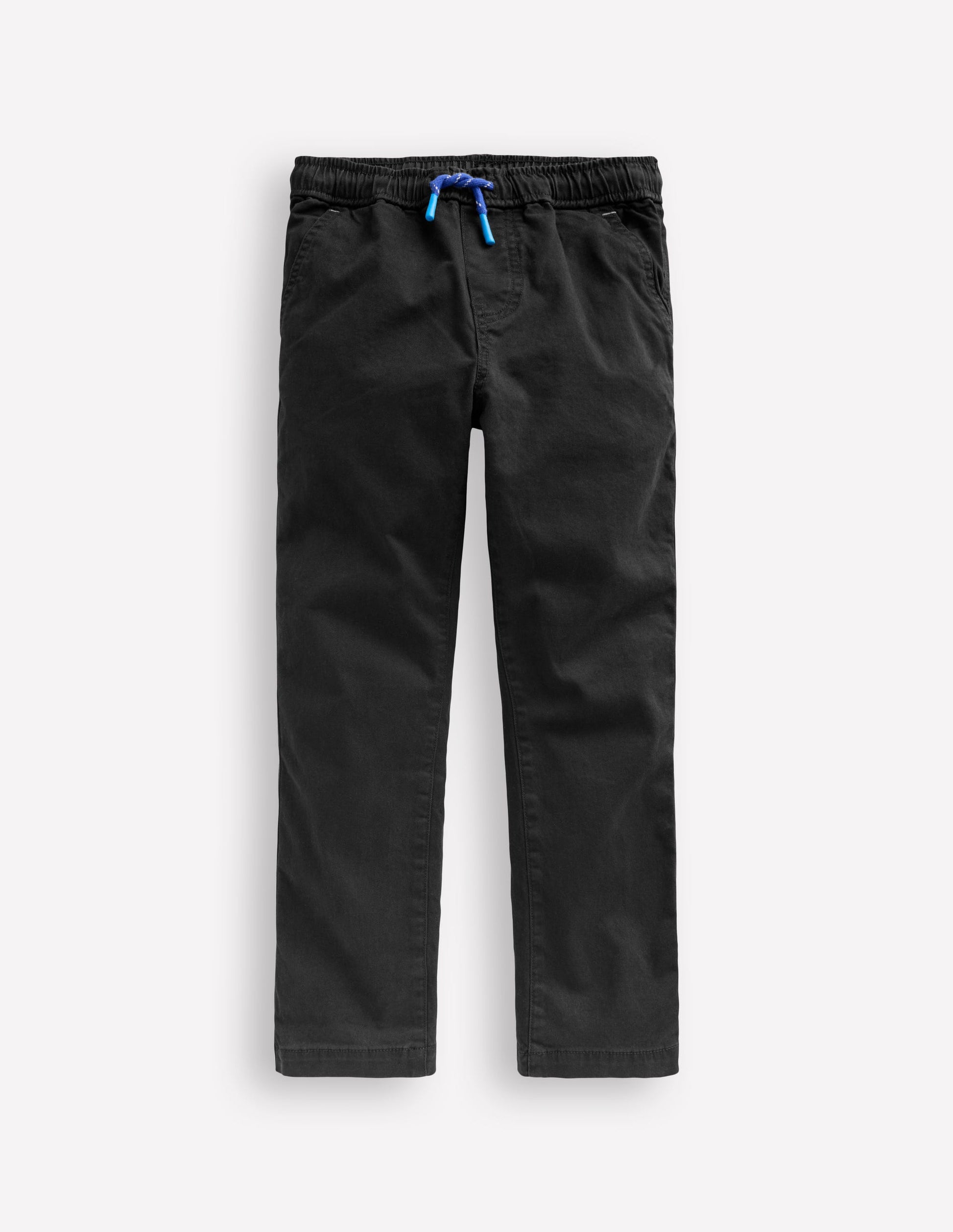 Slim Pull-On Trousers-Black-1