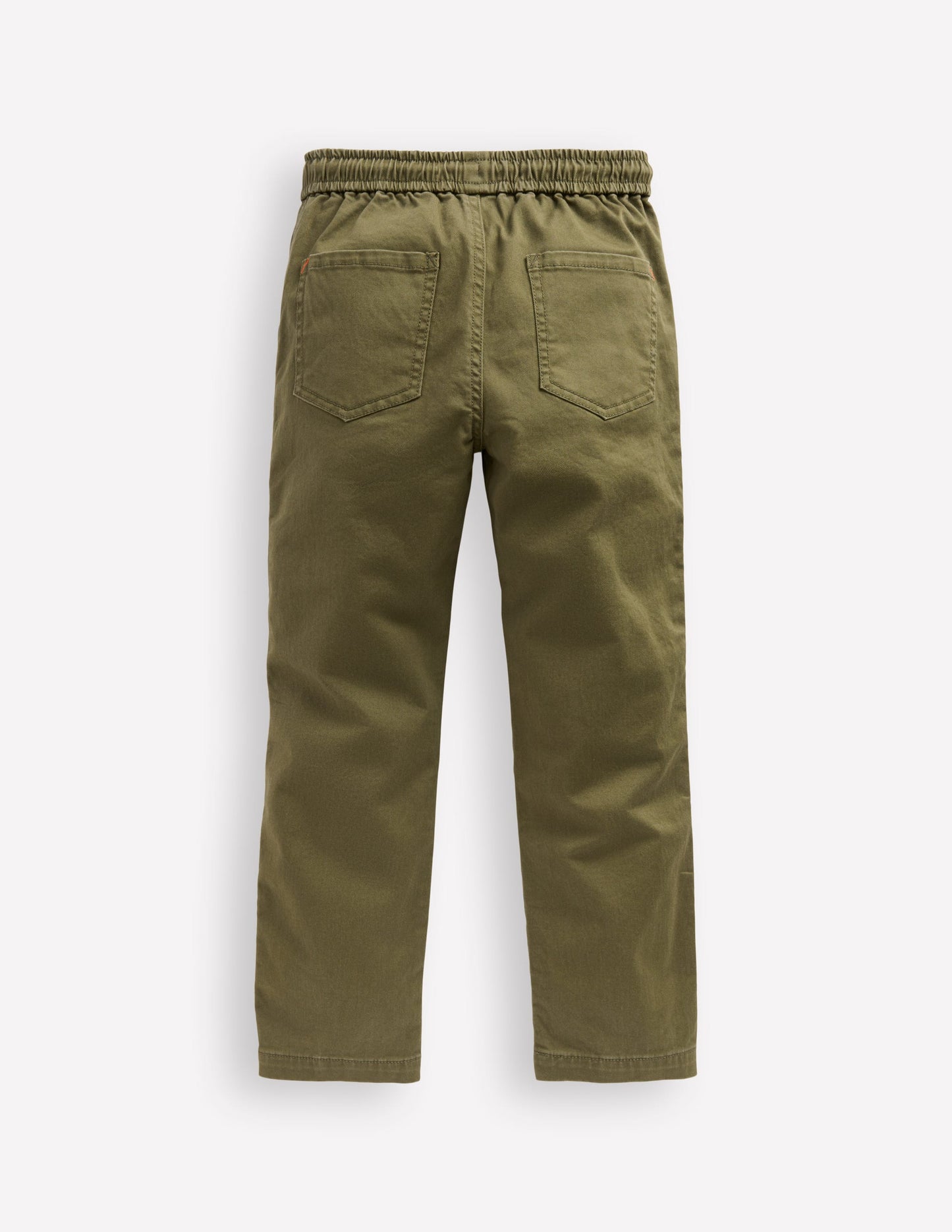 Slim Pull-On Trousers-Woodland Green
