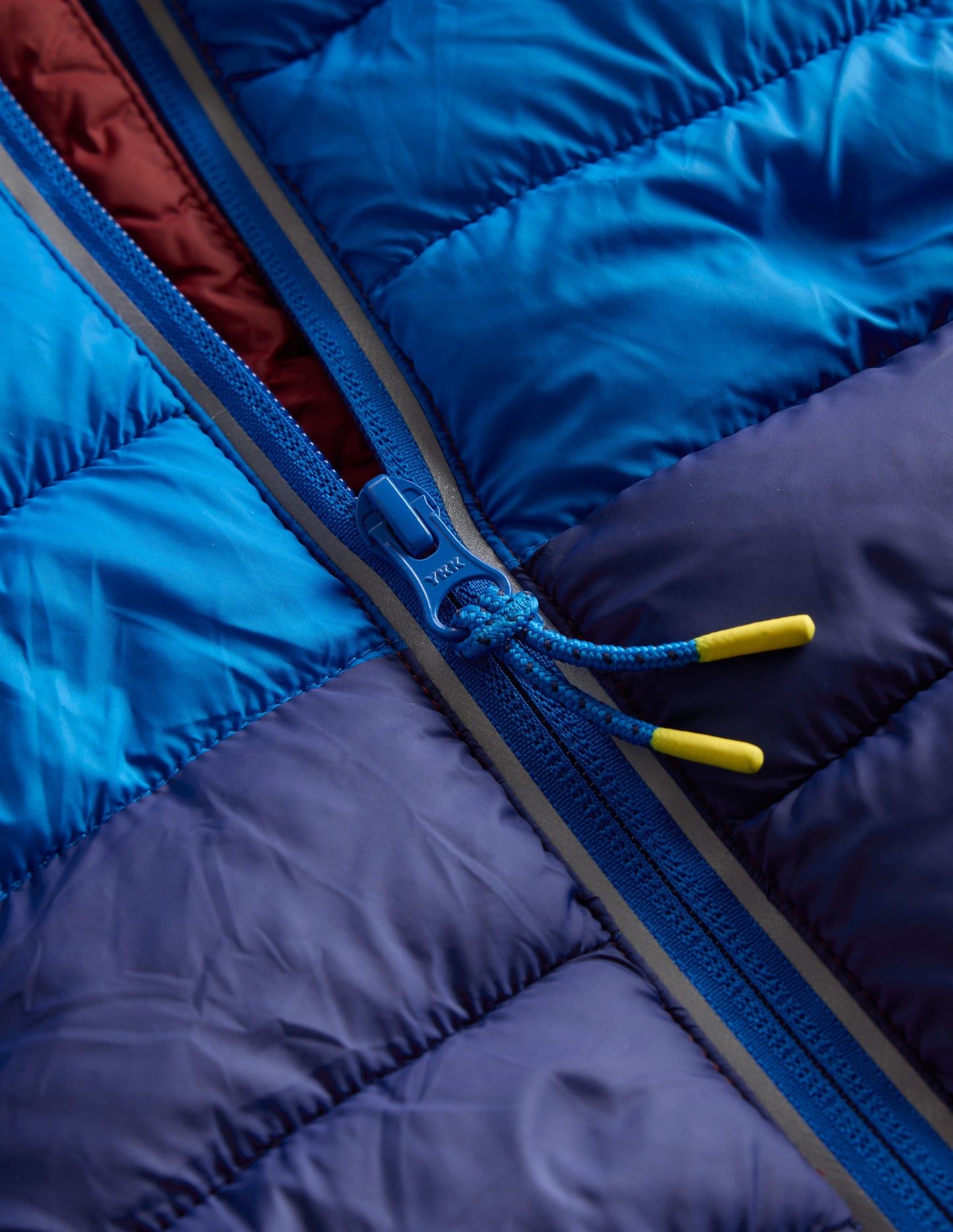 Pack-away Padded Jacket-Blue Colour Block