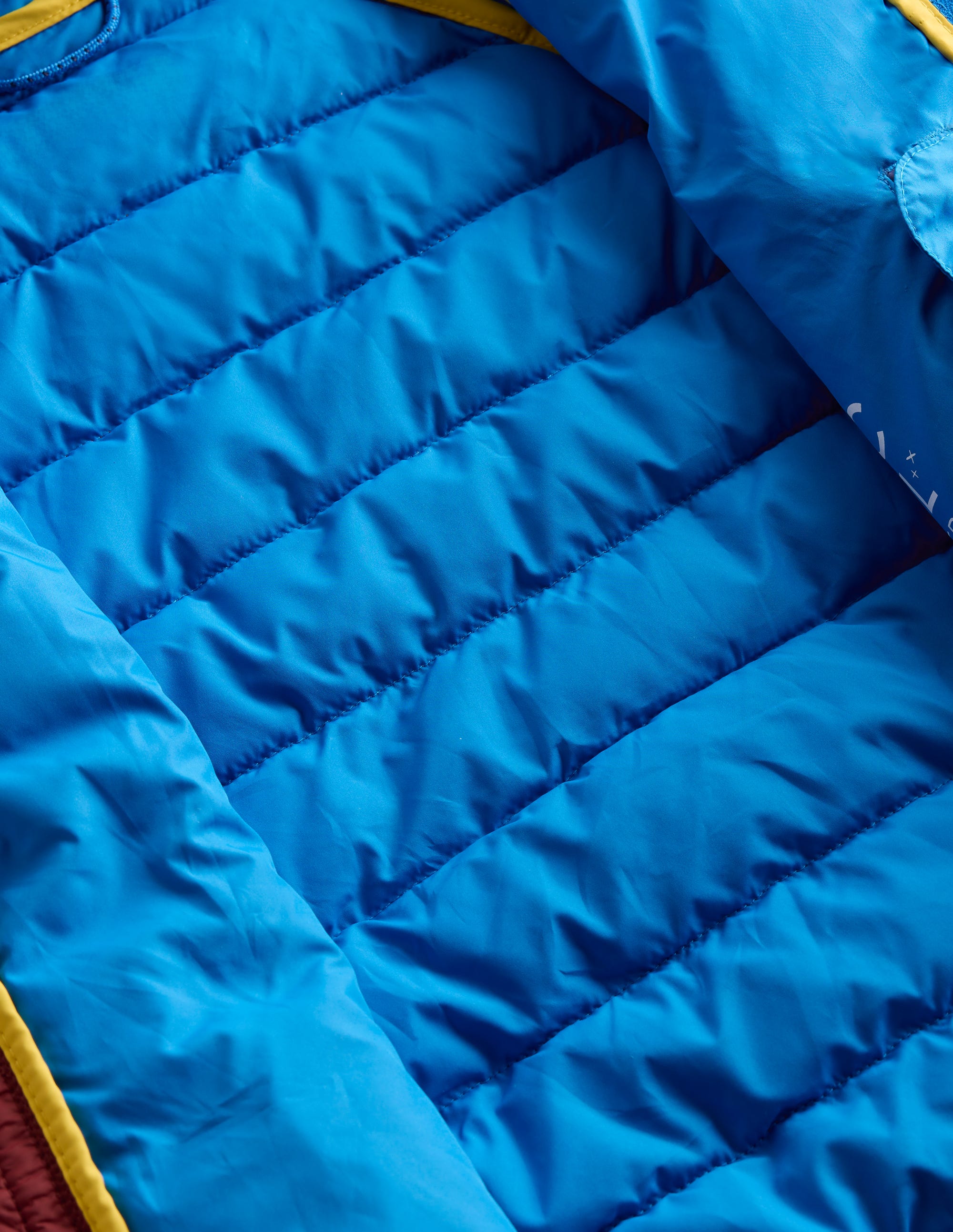 Pack-away Padded Jacket-Blue Colour Block - Image 4