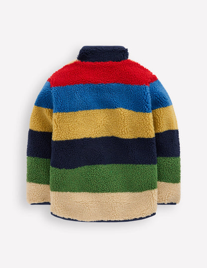 Cosy Borg Jacket-Multi Stripe-2