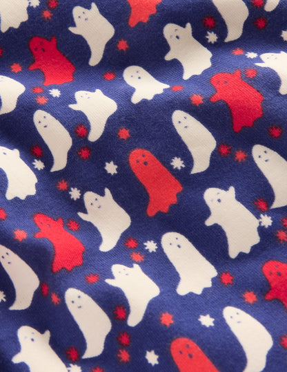 Snug Glow-in-the-dark Pyjamas-Twilight Blue Spooky Ghosts-3