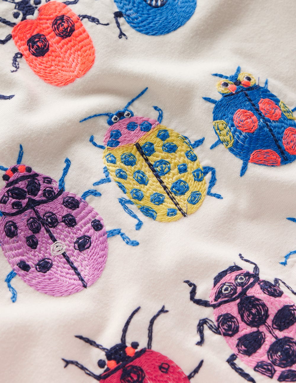 Superstitch T-Shirt-Soft Ivory Ladybirds - Image 3