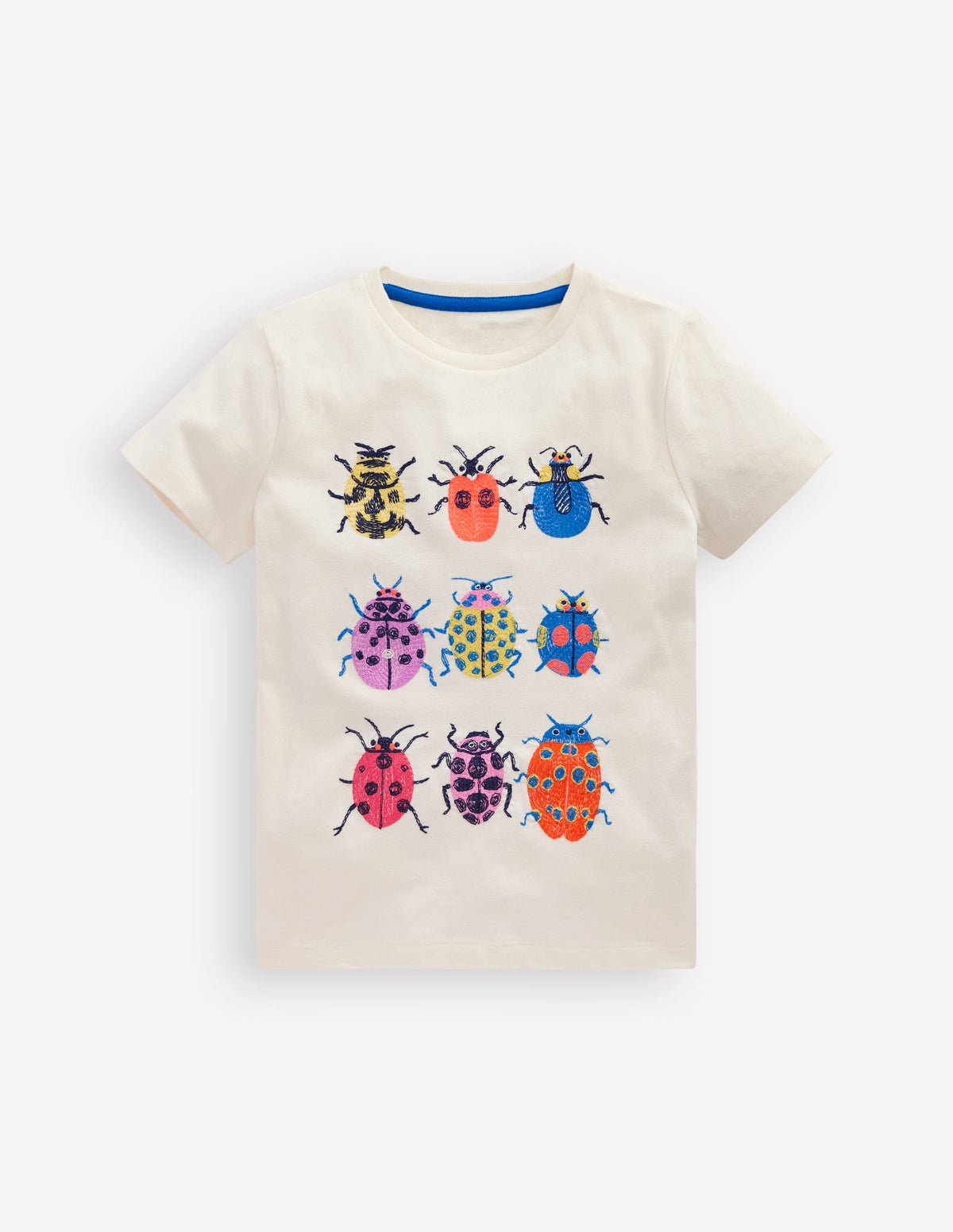 Superstitch T-Shirt-Soft Ivory Ladybirds - Image 1