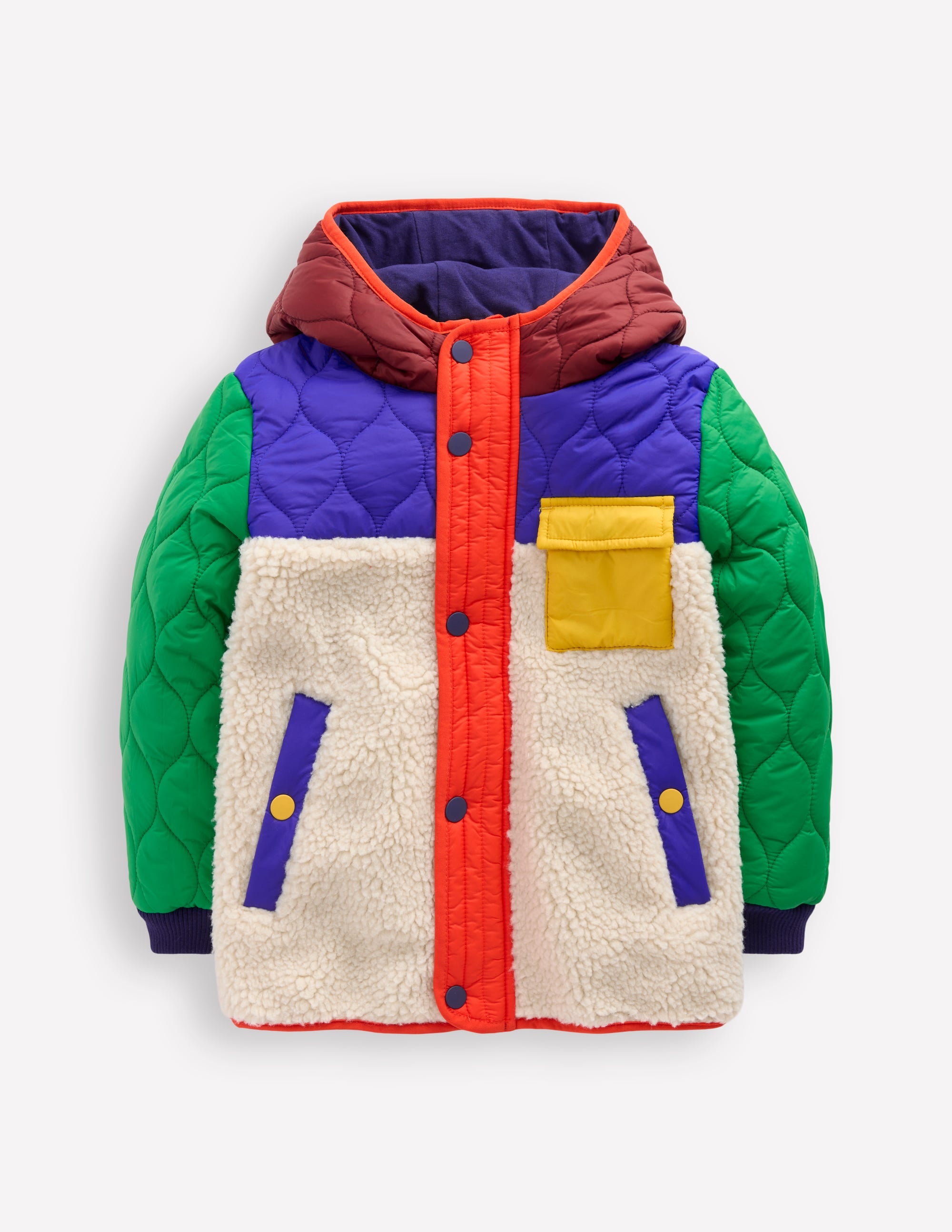 Quilted Borg Jacket-Natural Borg - Image 1