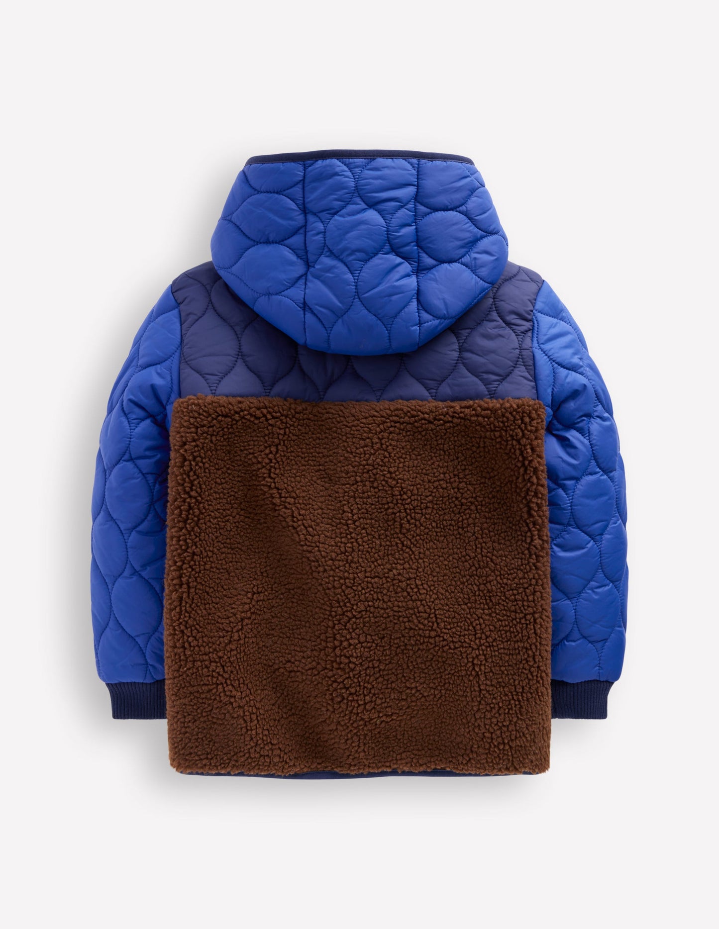 Quilted Borg Jacket-Dark Colourblock