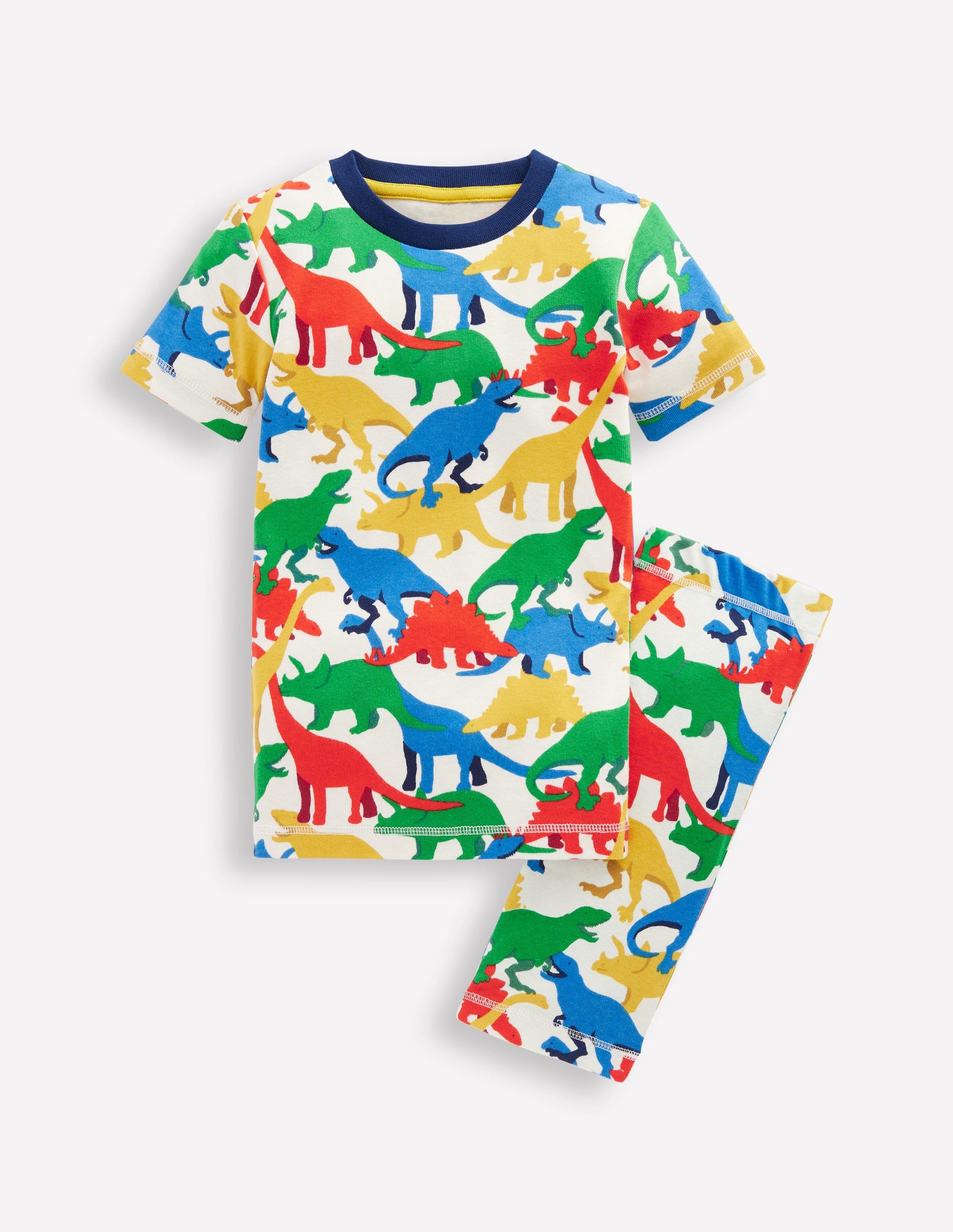 Snug Short John Pyjamas-Multi Dinos-1