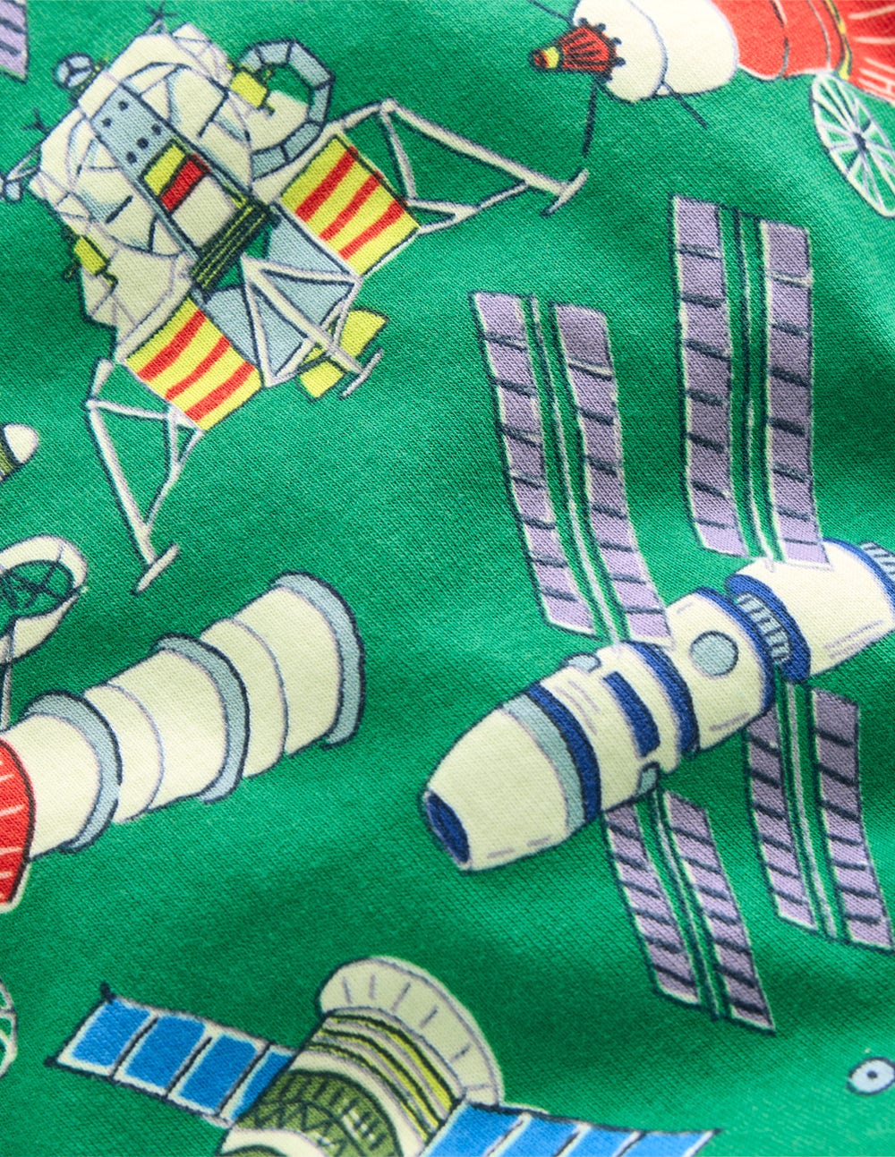 Snug Short John Glow Pyjamas-Green Satellites-3