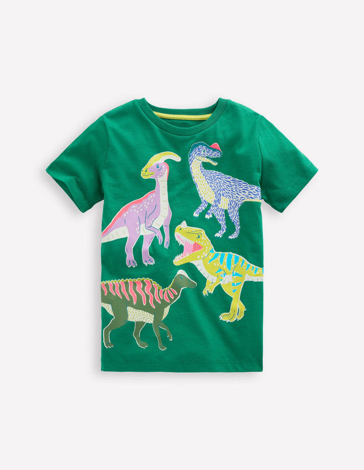Glow-In-The-Dark T-shirt-Shady Green Dinos