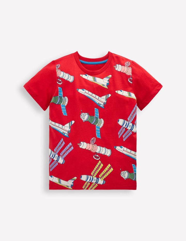 Glow-In-The-Dark T-shirt-Poppy Red Satellite