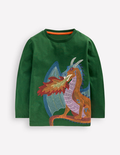 Superstitch Long Sleeve Top-Shady Green Dragon-1