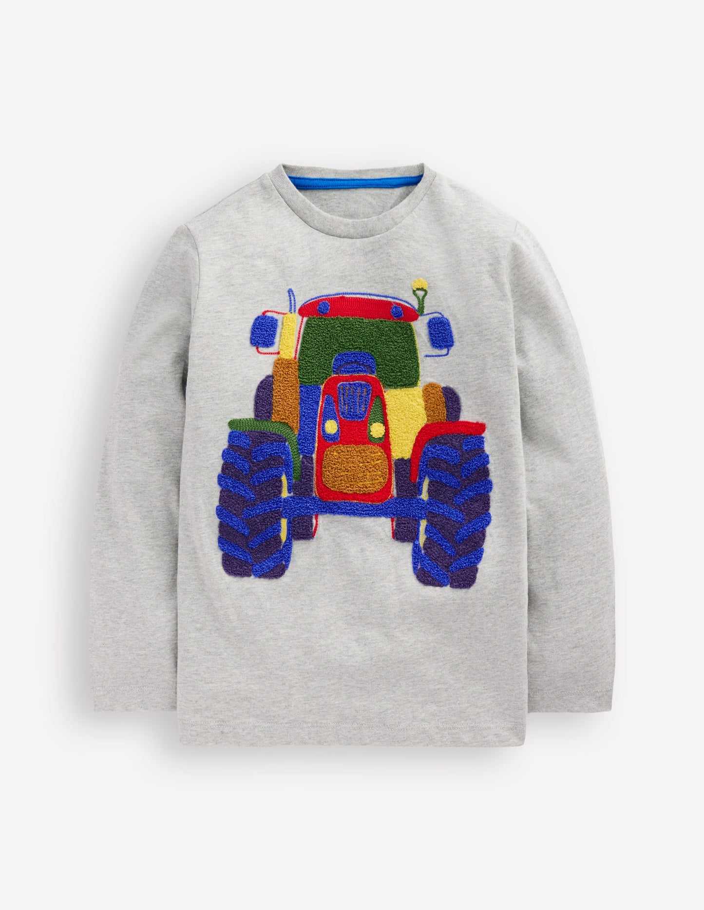 Long Sleeve Bouclé T-shirt-Grey Marl Tractor