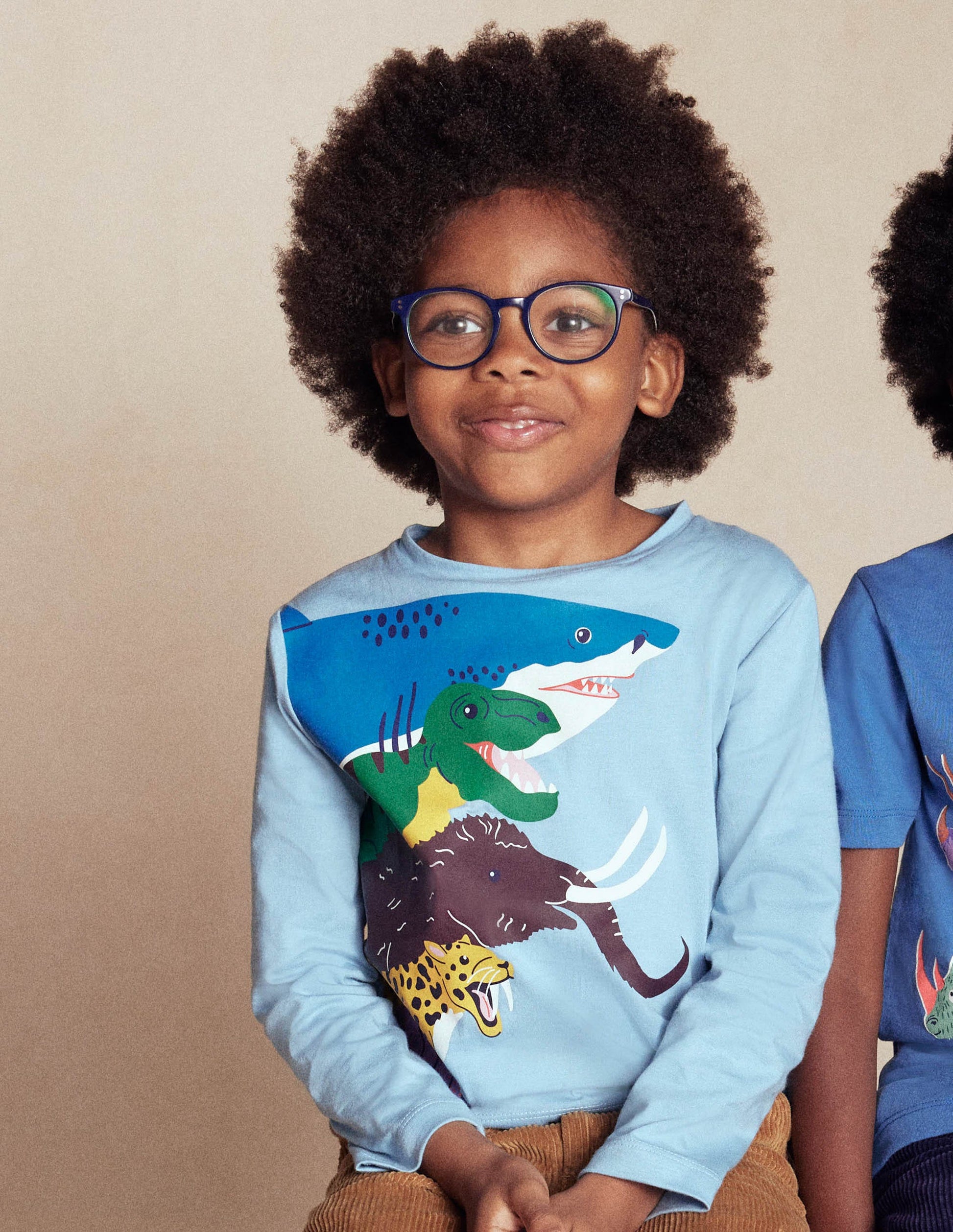 Long Sleeve Printed T-shirt-Glacier Blue Prehistoric-4