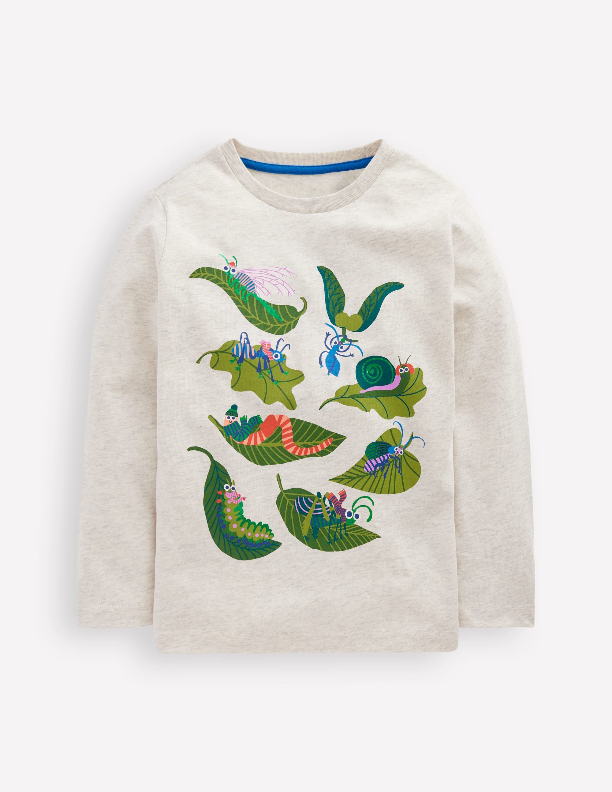 Long Sleeve Printed T-shirt-Oatmeal Bugs - Image 1