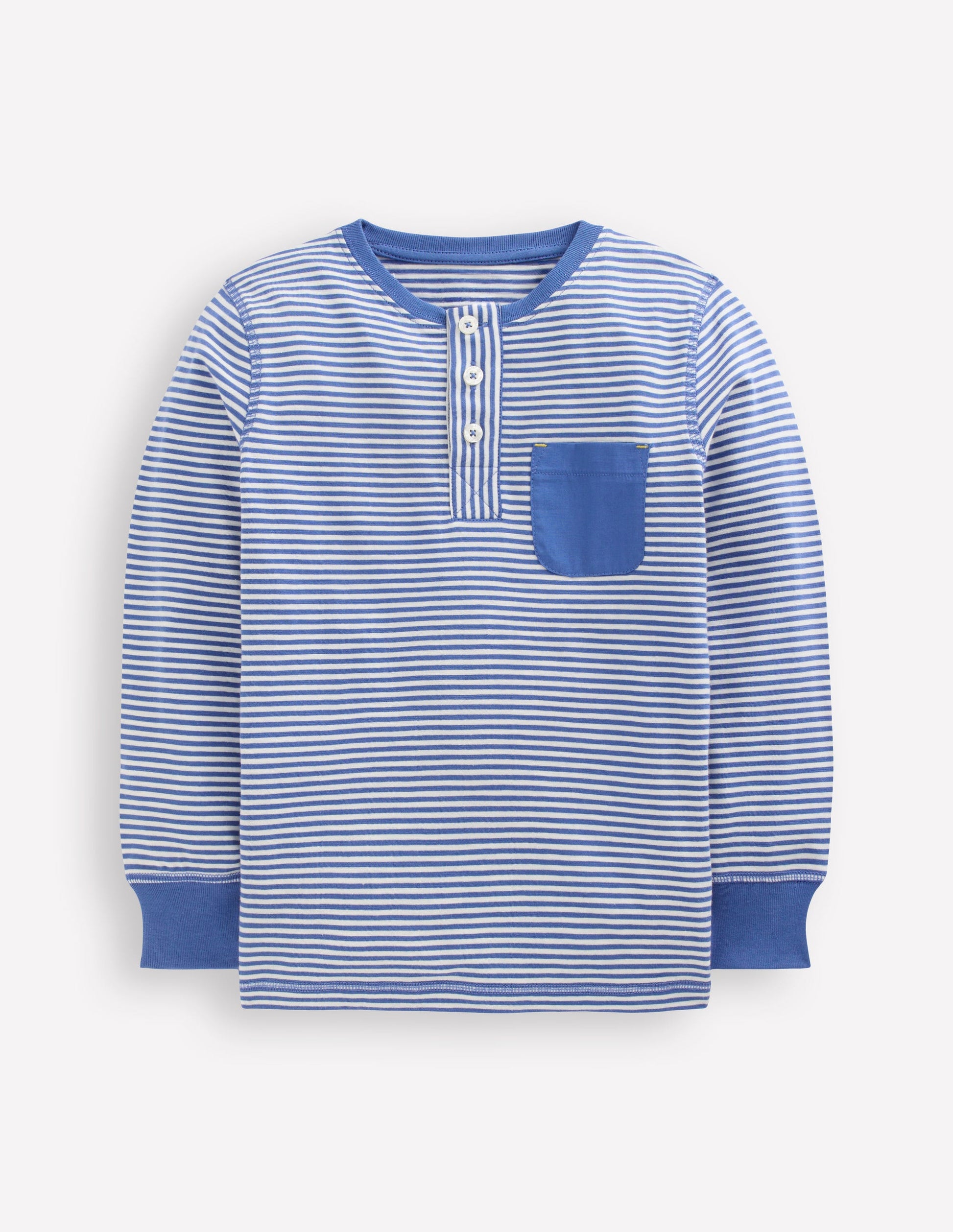 Everyday Henley T-shirt-Bluejay Stripe-1