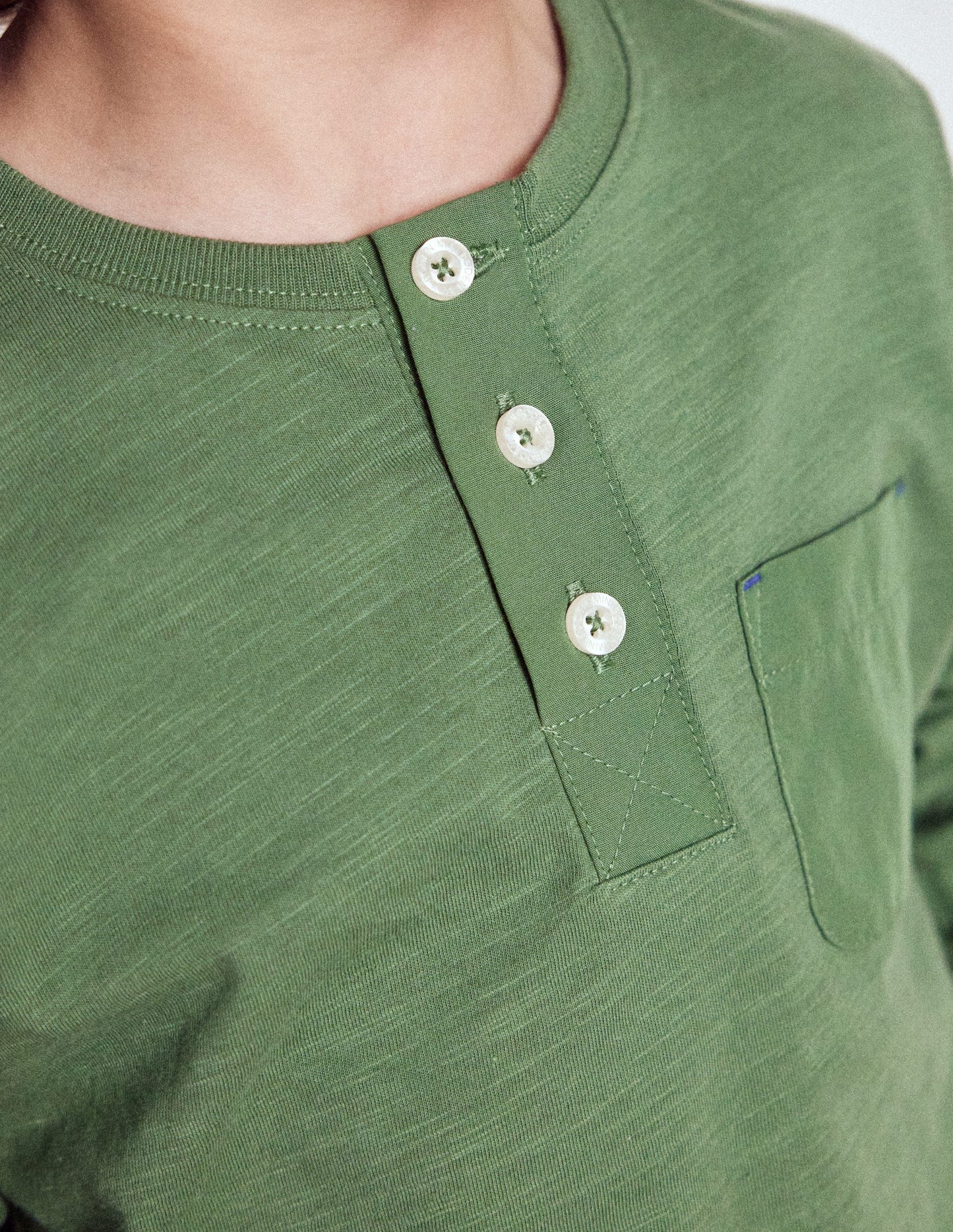 Everyday Henley T-shirt-Newt Green