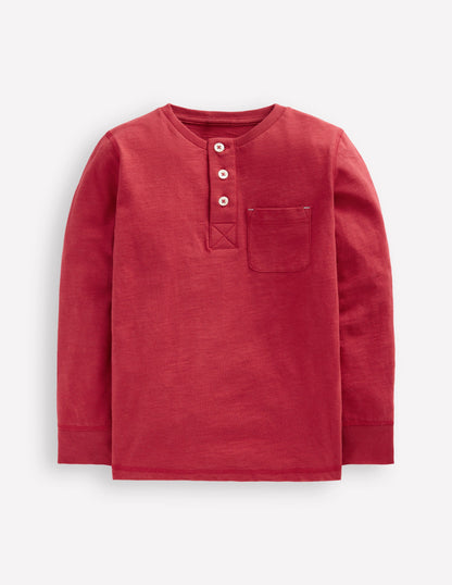 Everyday Henley T-shirt-Pomegranate red-3