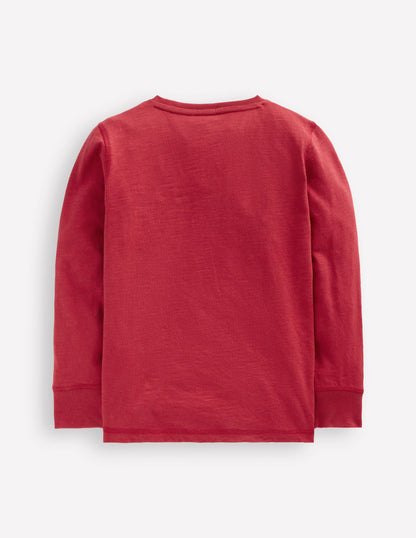 Everyday Henley T-shirt-Pomegranate red-4