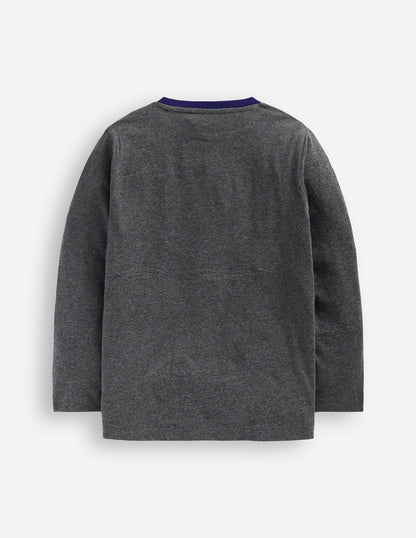 Star Appliqué T-shirt-GREY MARL STAR-2