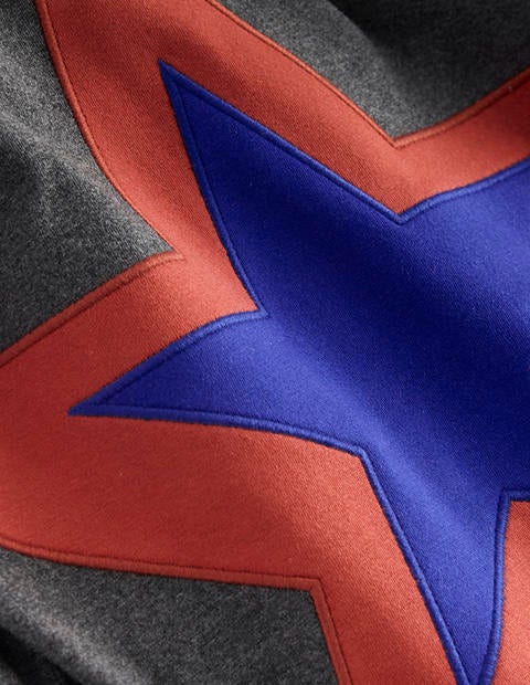 Star Appliqué T-shirt-GREY MARL STAR