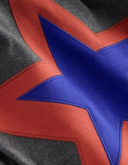 Star Appliqué T-shirt-GREY MARL STAR-3