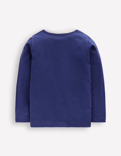 Star Appliqué T-shirt-College Navy Star-3