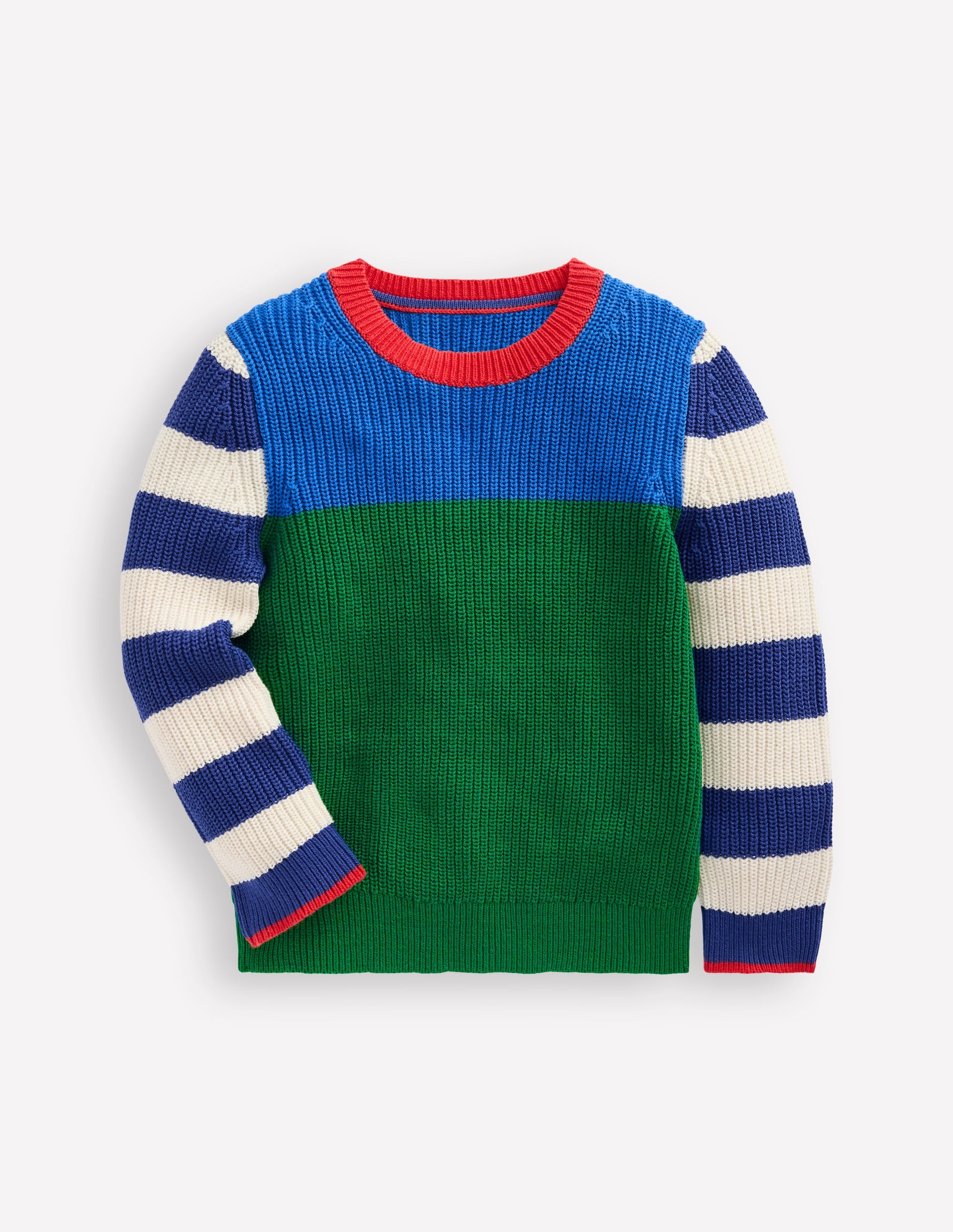 Everyday Cotton Jumper-Kingfisher Blue/Rich Emerald - Image 1
