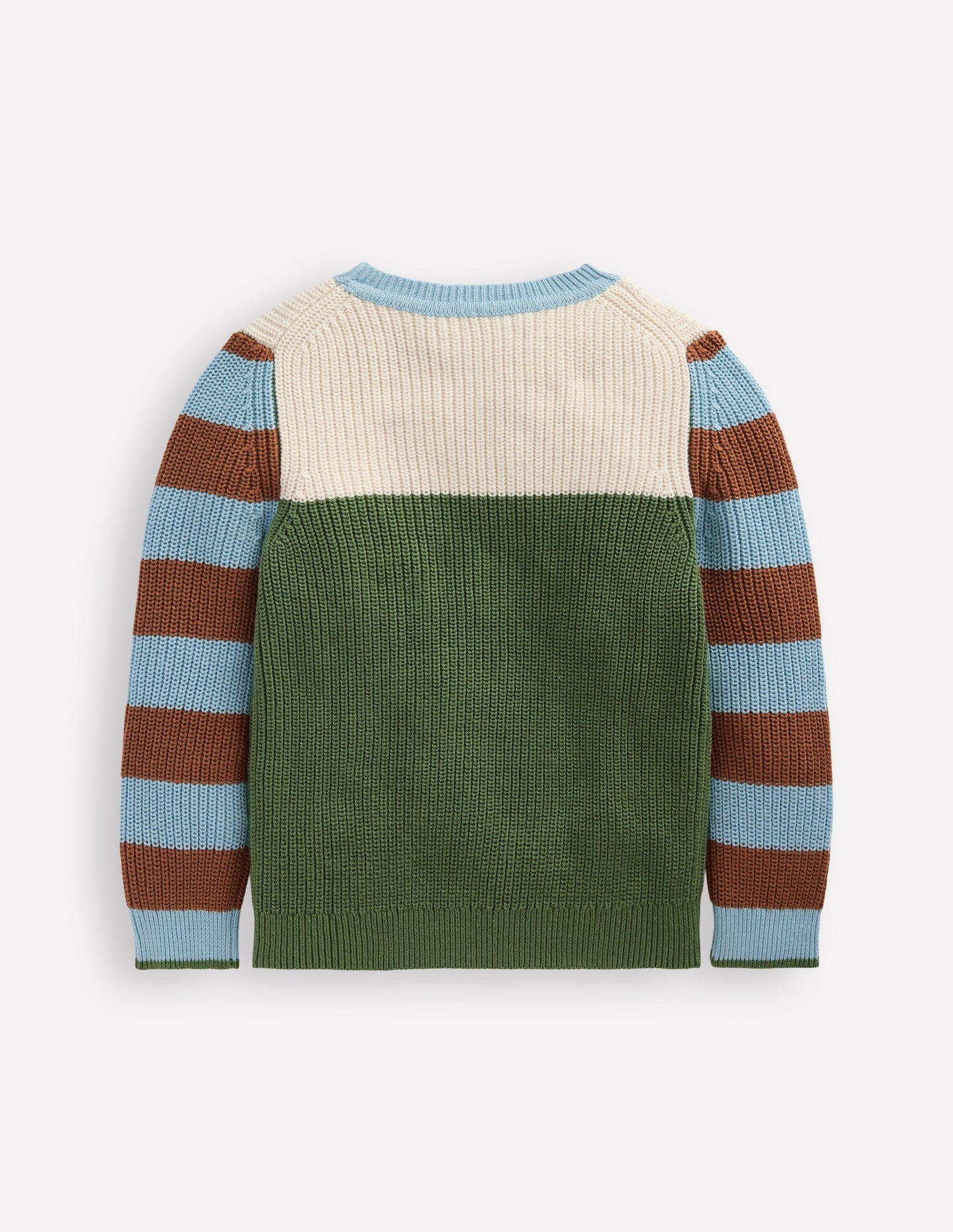 Everyday Cotton Jumper-Ecru Marl/Safari Green
