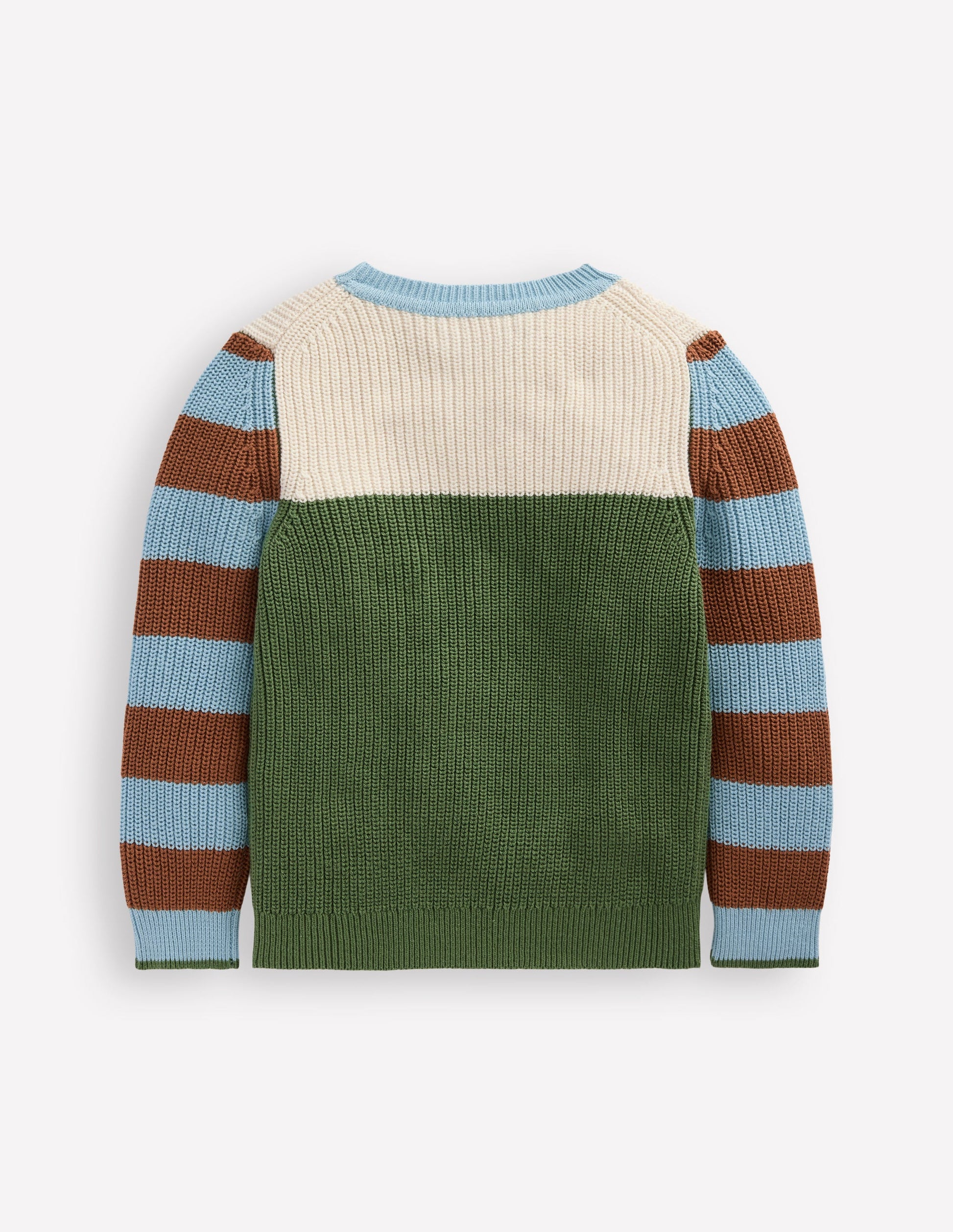 Everyday Cotton Jumper-Ecru Marl/Safari Green-2