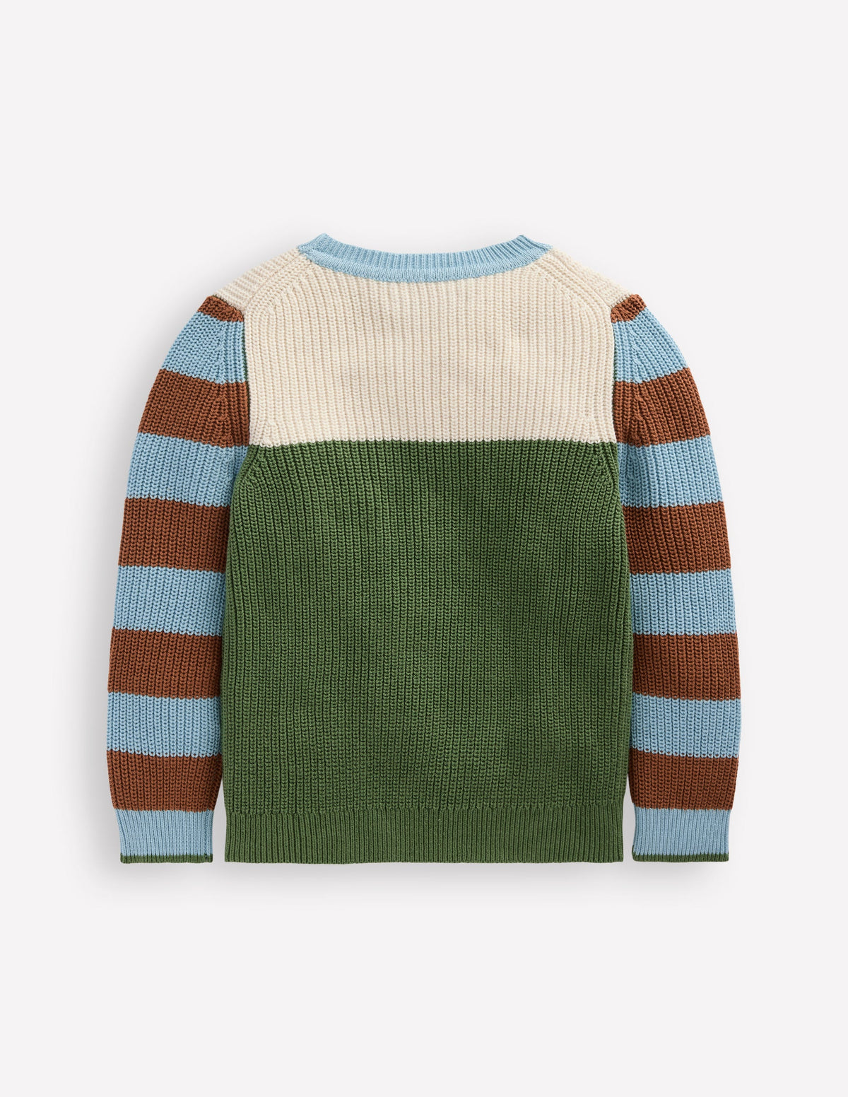 Everyday Cotton Jumper-Ecru Marl/Safari Green - Image 2