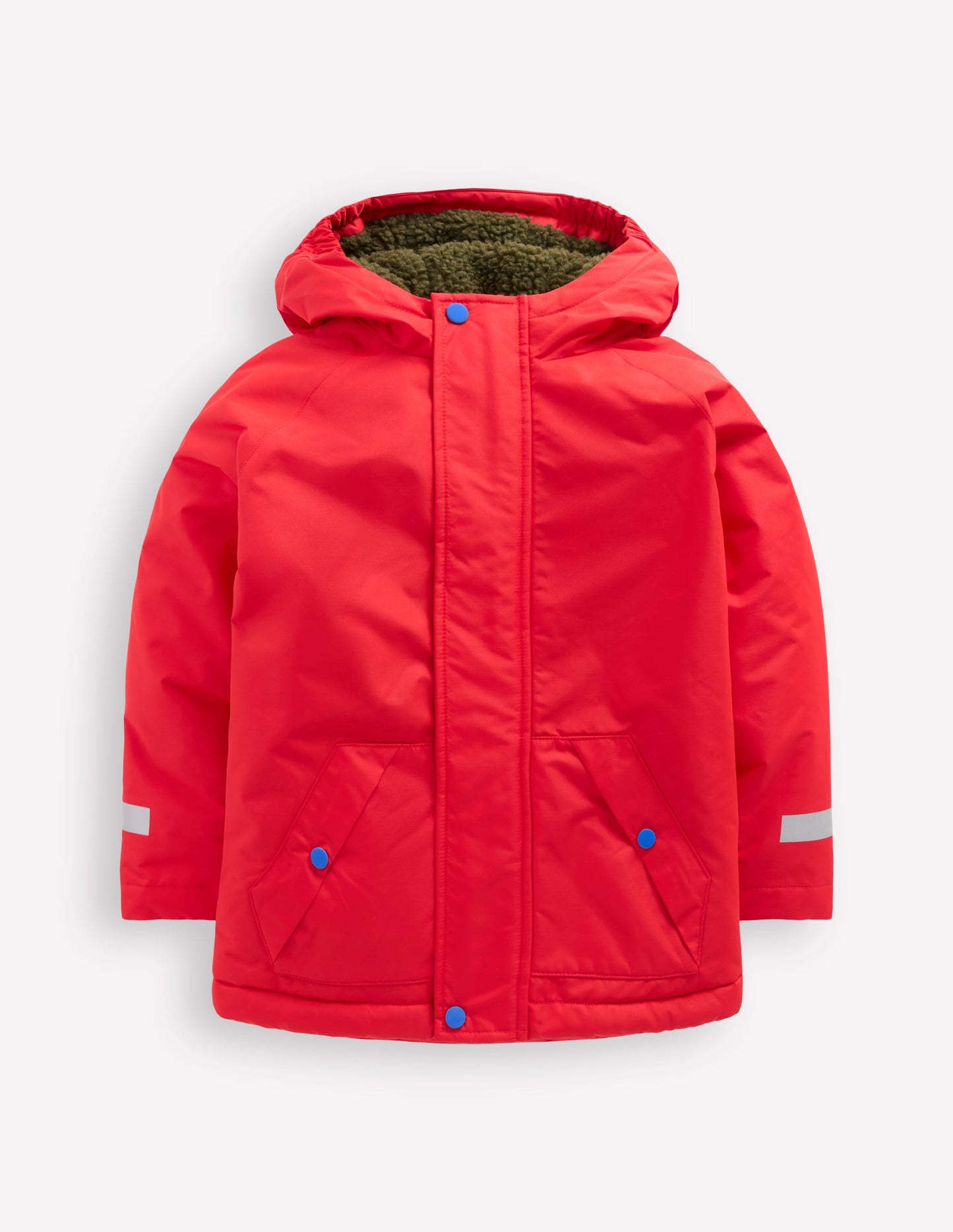 Borg Lined Anorak-Red
