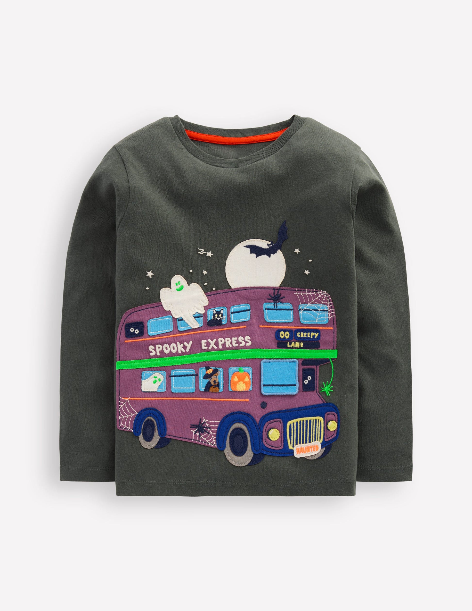 Lift-the-flap T-shirt-Smoke Halloween Bus Boden UK