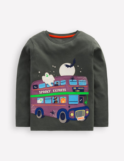 Lift-the-flap T-shirt-Smoke Halloween Bus-1
