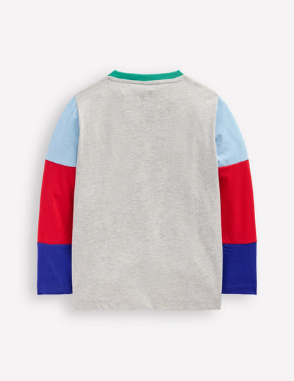 Long Sleeve Hotchpotch T-shirt-Grey-2