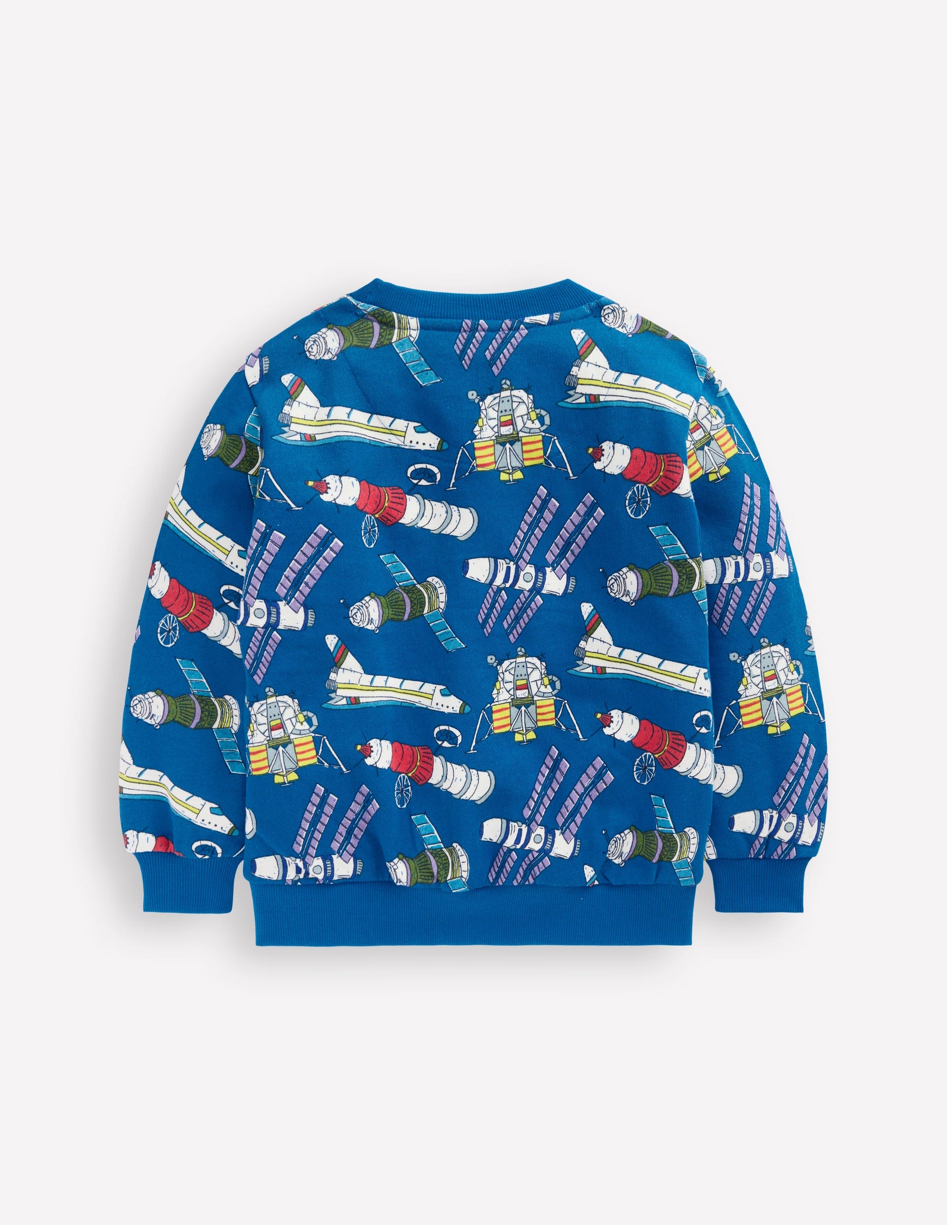 Everyday Printed Sweatshirt-Kingfisher Blue Satellites-2