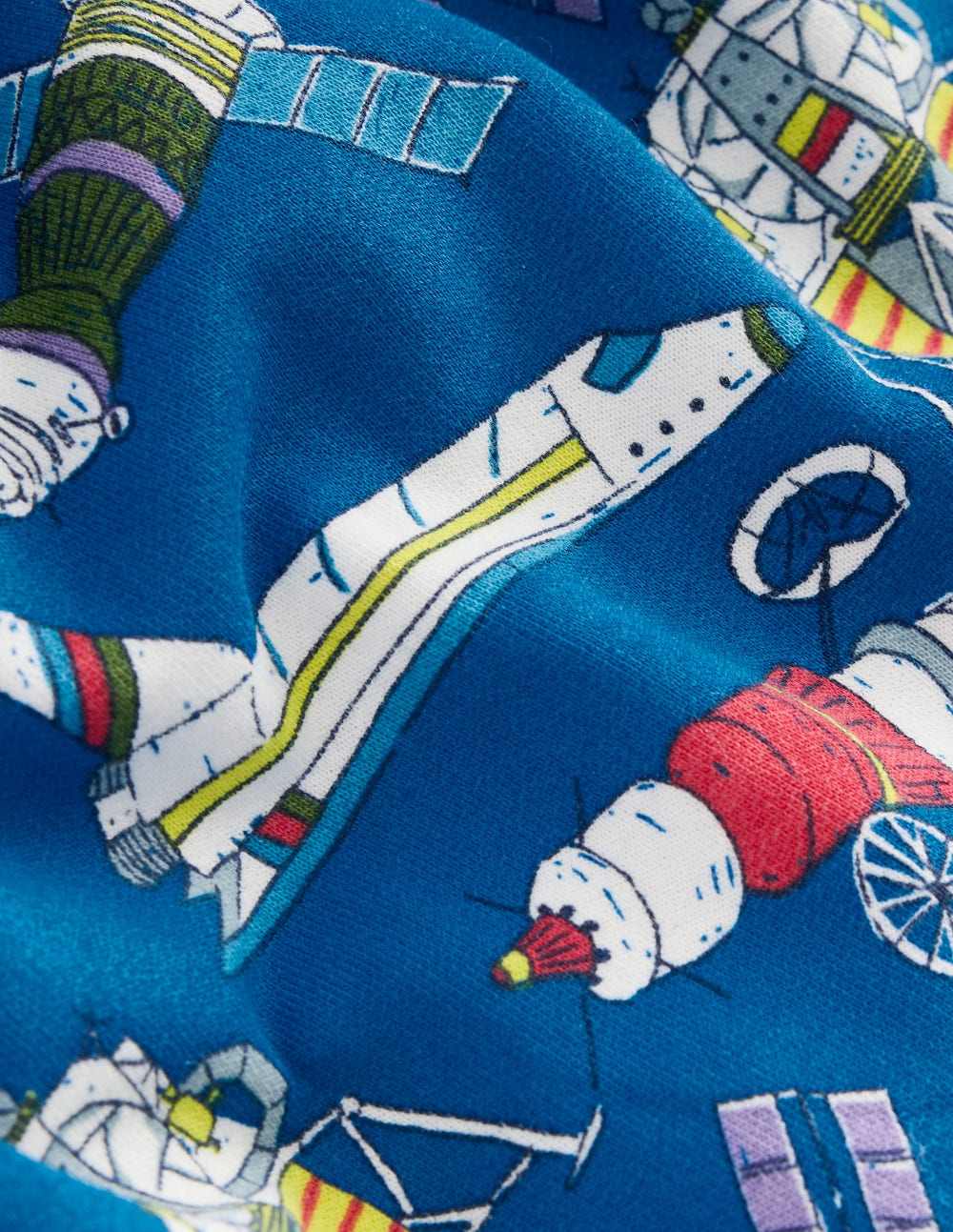 Everyday Printed Sweatshirt-Kingfisher Blue Satellites