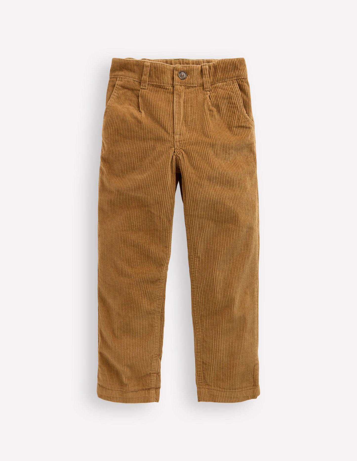 Everyday Straight Leg Trousers-Camel Cord