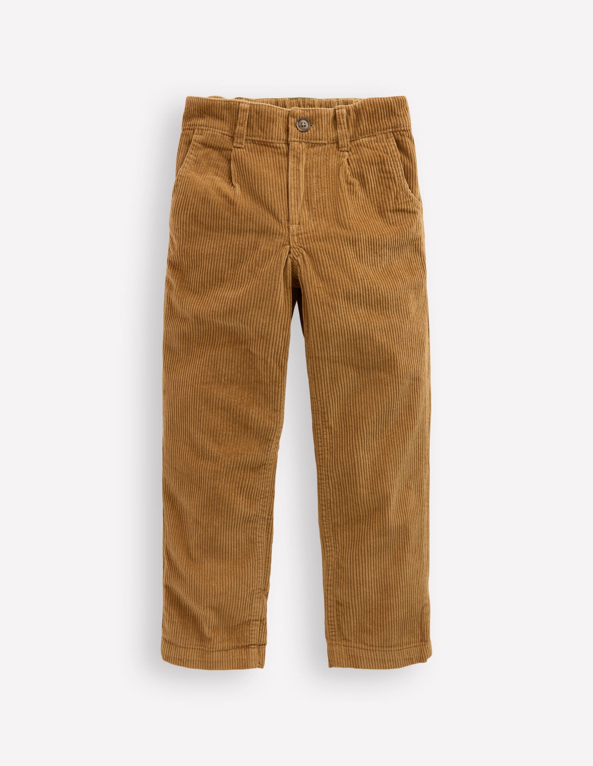 Everyday Straight Leg Trousers-Camel Cord-3