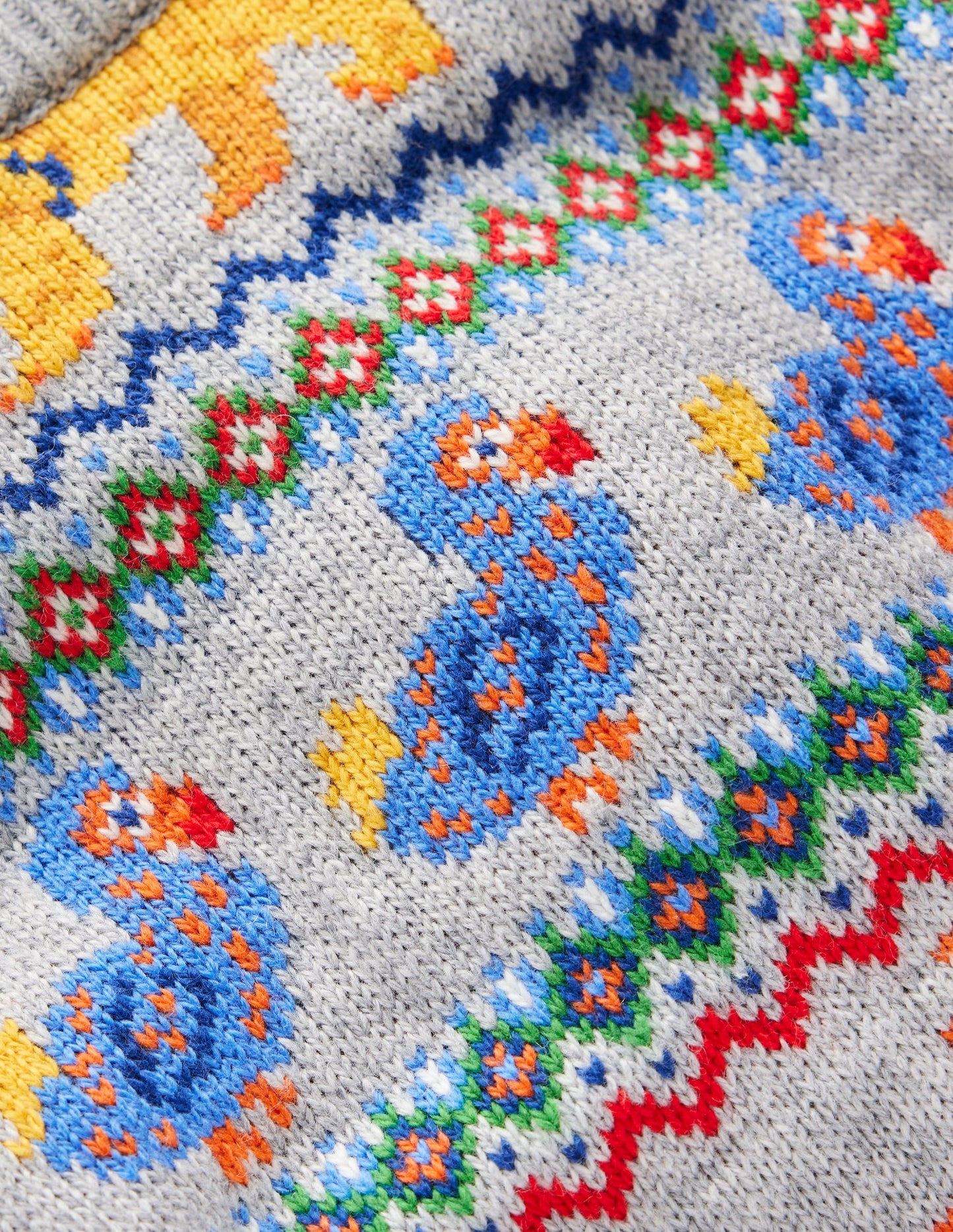 Fair Isle Jumper-Grey Marl Prehistoric Animals