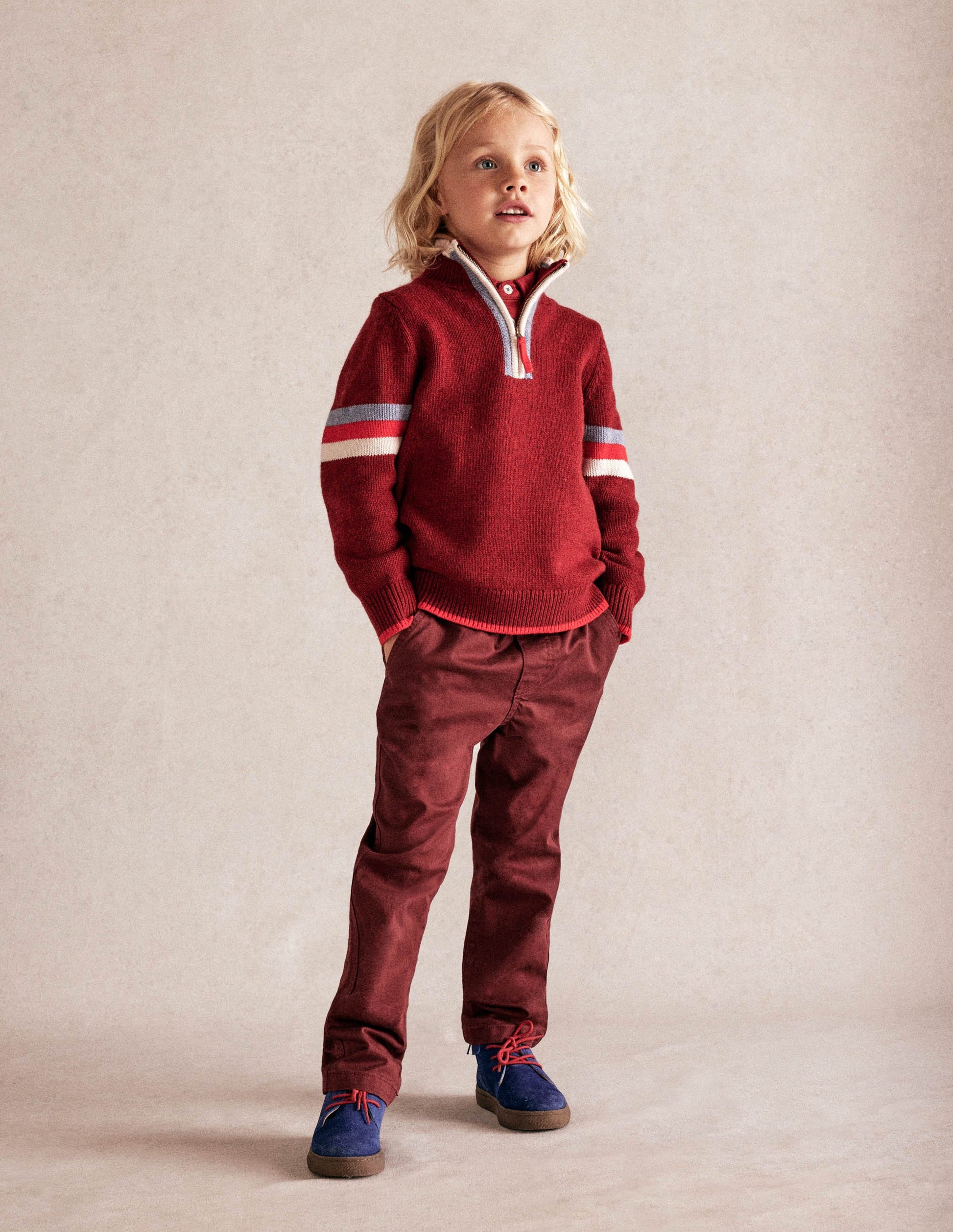 Heritage Half-Zip Jumper-Rumba Red-5