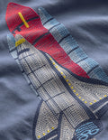 Glow Superstitch T-shirt-Robot Blue Rocket