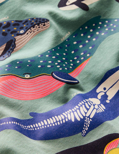 Long Sleeve Glow T-shirt-Eucalyptus Whales-3
