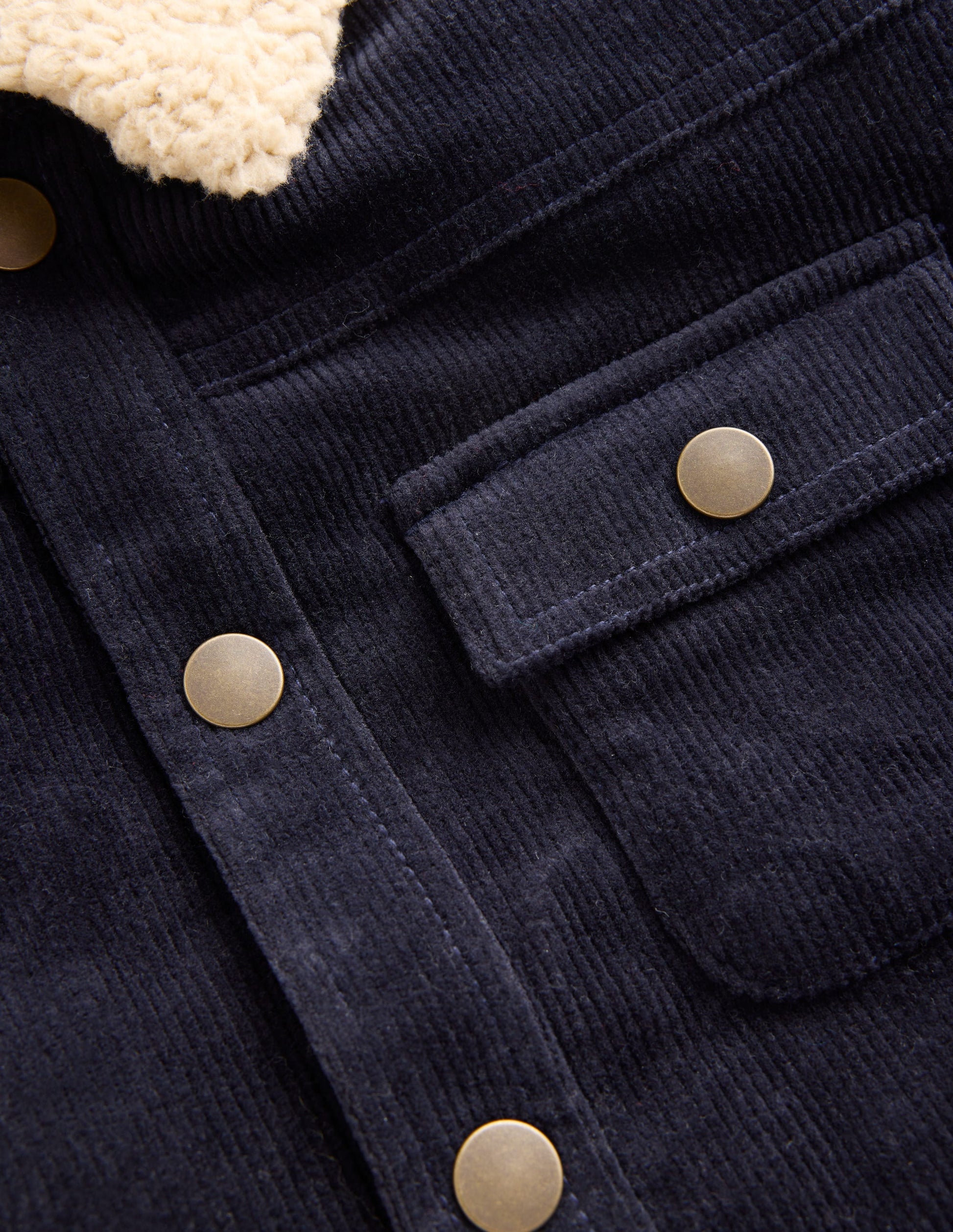 Borg Lined Cord Jacket-College Navy-3